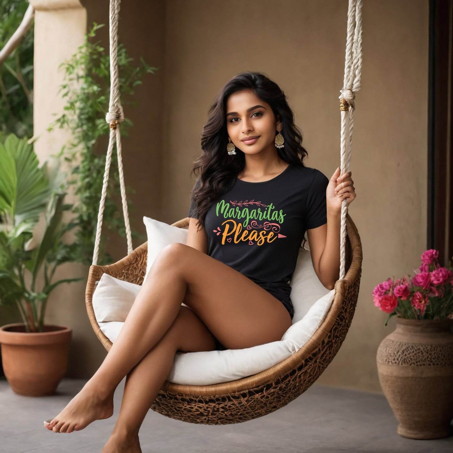 Margaritas Please - Unisex Round Neck Regular Fit 100% Combed Cotton Half Sleeve T-Shirt - Mojilo Mart