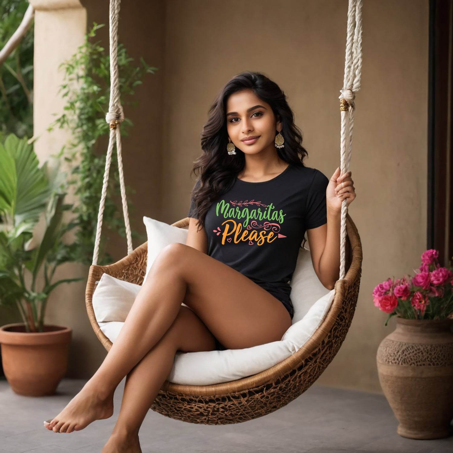 Margaritas Please - Unisex Round Neck Regular Fit 100% Combed Cotton Half Sleeve T-Shirt - Mojilo Mart