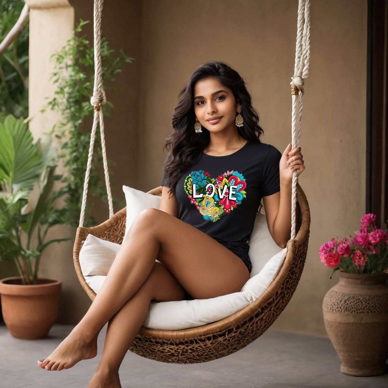 Love Matching Couple - Unisex Round Neck Regular Fit 100% Combed Cotton Half Sleeve T-Shirt - Mojilo Mart