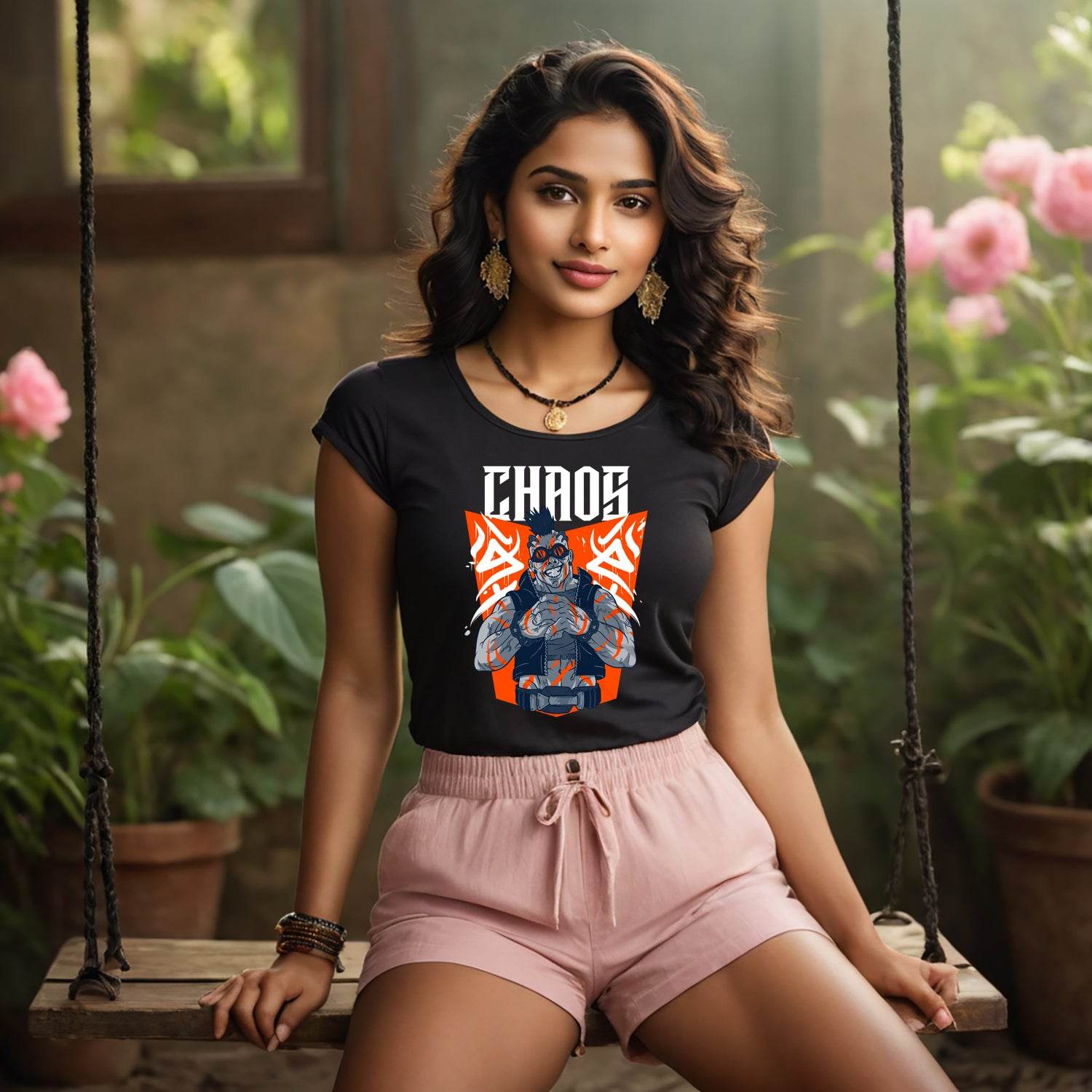 Chaos Graphic - Unisex Round Neck Regular Fit 100% Combed Cotton Half Sleeve T-Shirt - Mojilo Mart