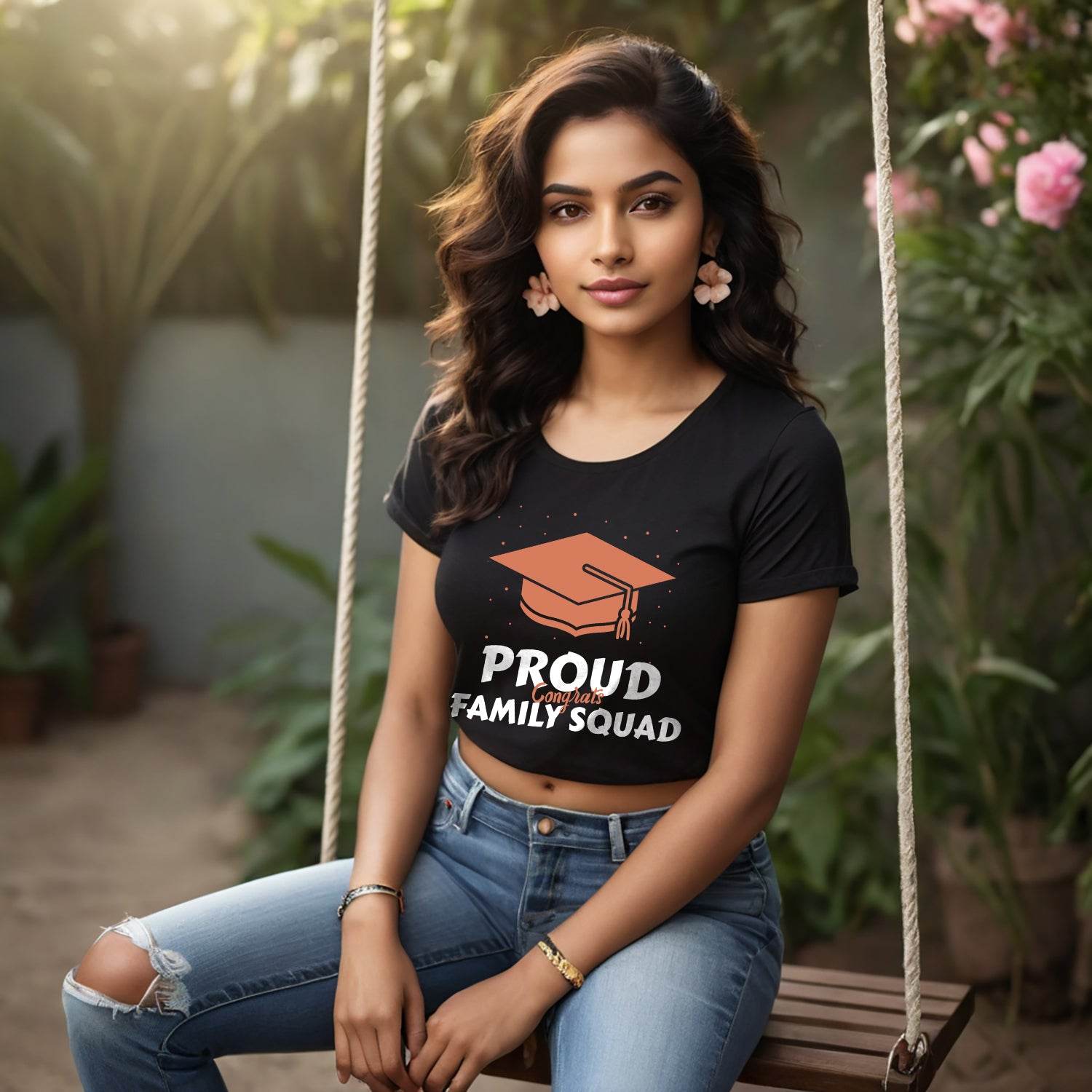 Proud Congrats Family - Unisex Round Neck Regular Fit 100% Combed Cotton Half Sleeve T-Shirt - Mojilo Mart