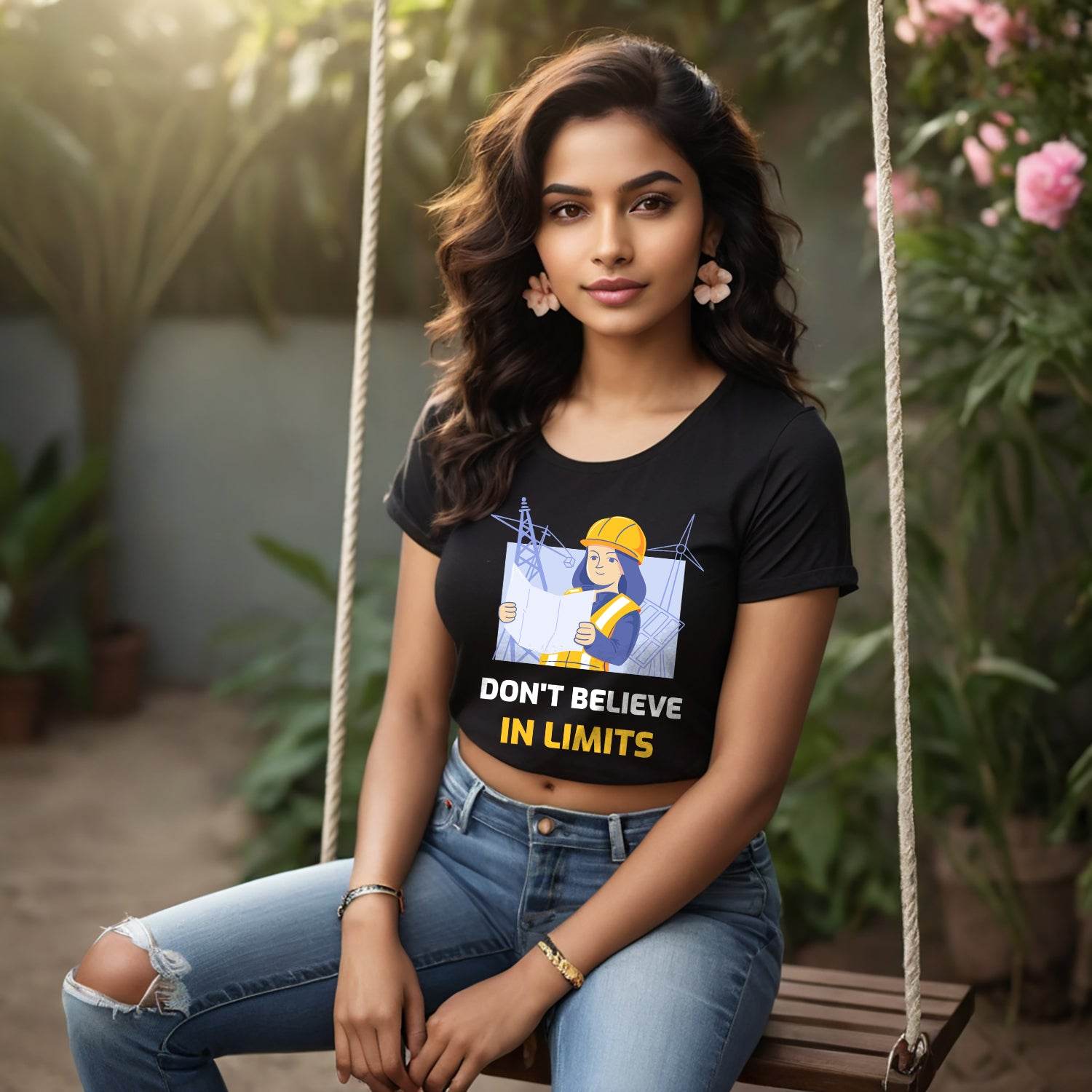 Don_t Believe in Limits - Unisex Round Neck Regular Fit 100% Combed Cotton Half Sleeve T-Shirt - Mojilo Mart