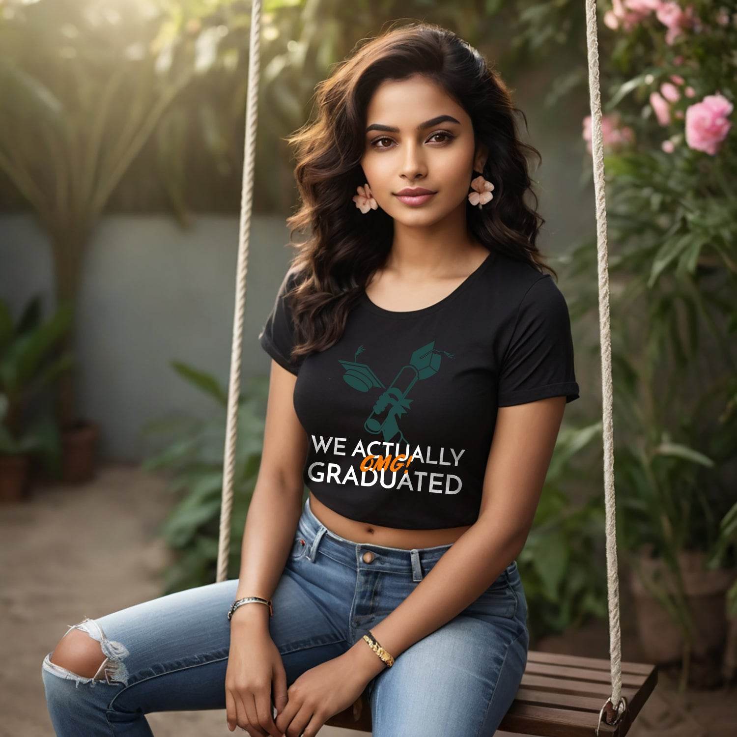 We Actually omg! Graduated - Unisex Round Neck Regular Fit 100% Combed Cotton Half Sleeve T-Shirt - Mojilo Mart