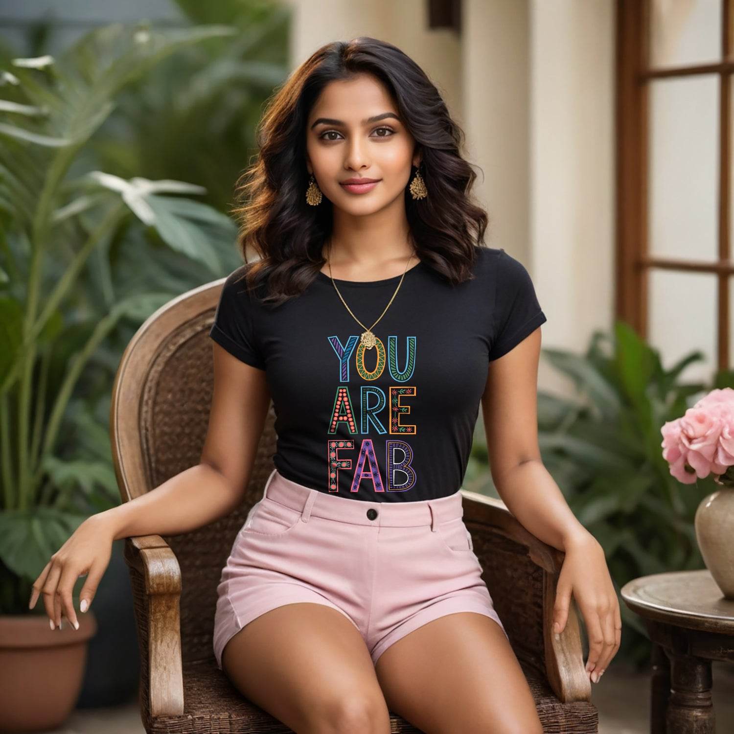 You Are Fab - Unisex Round Neck Regular Fit 100% Combed Cotton Half Sleeve T-Shirt - Mojilo Mart