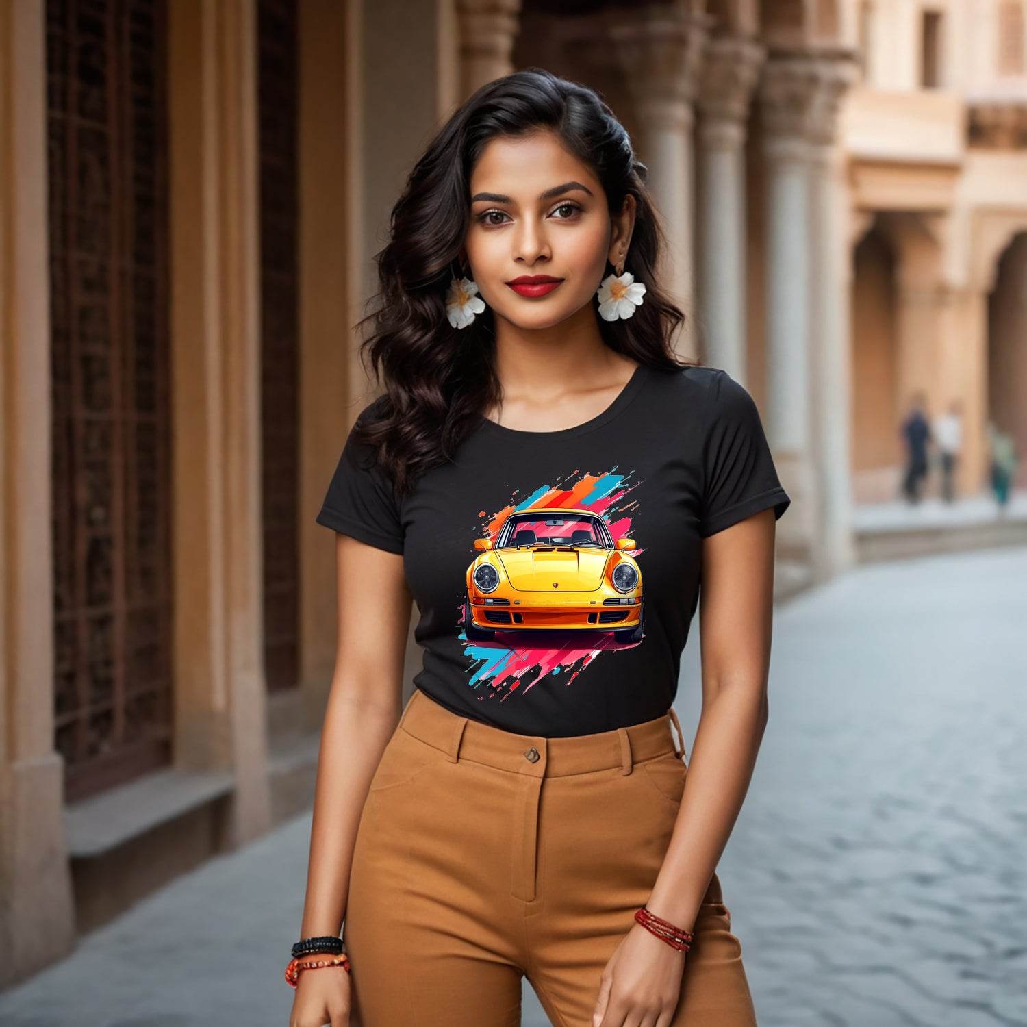 Colorful Car - Unisex Round Neck Regular Fit 100% Combed Cotton Half Sleeve T-Shirt - Mojilo Mart