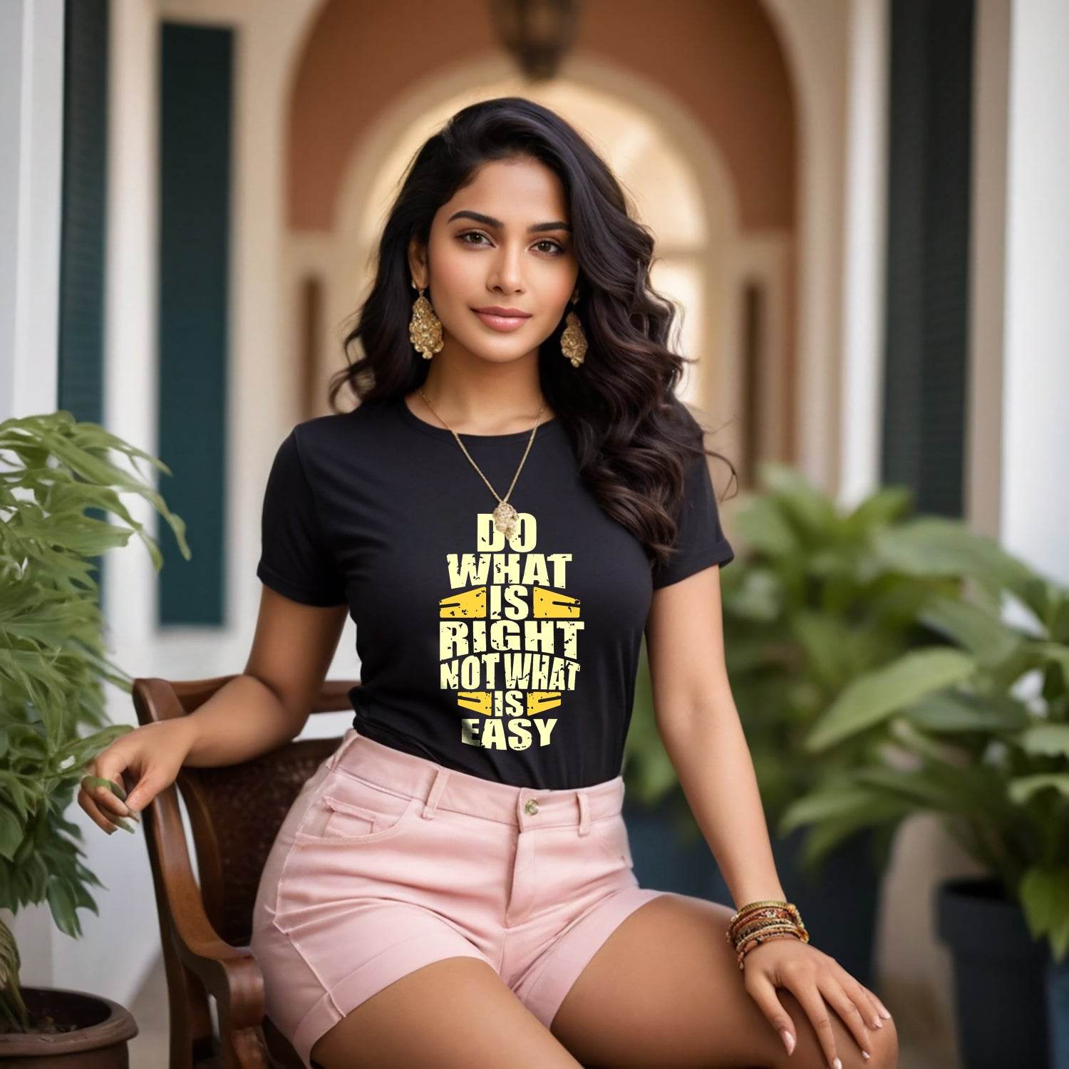 Do What Is Right Not What Is Easy - Unisex Round Neck Regular Fit 100% Combed Cotton Half Sleeve T-Shirt - Mojilo Mart