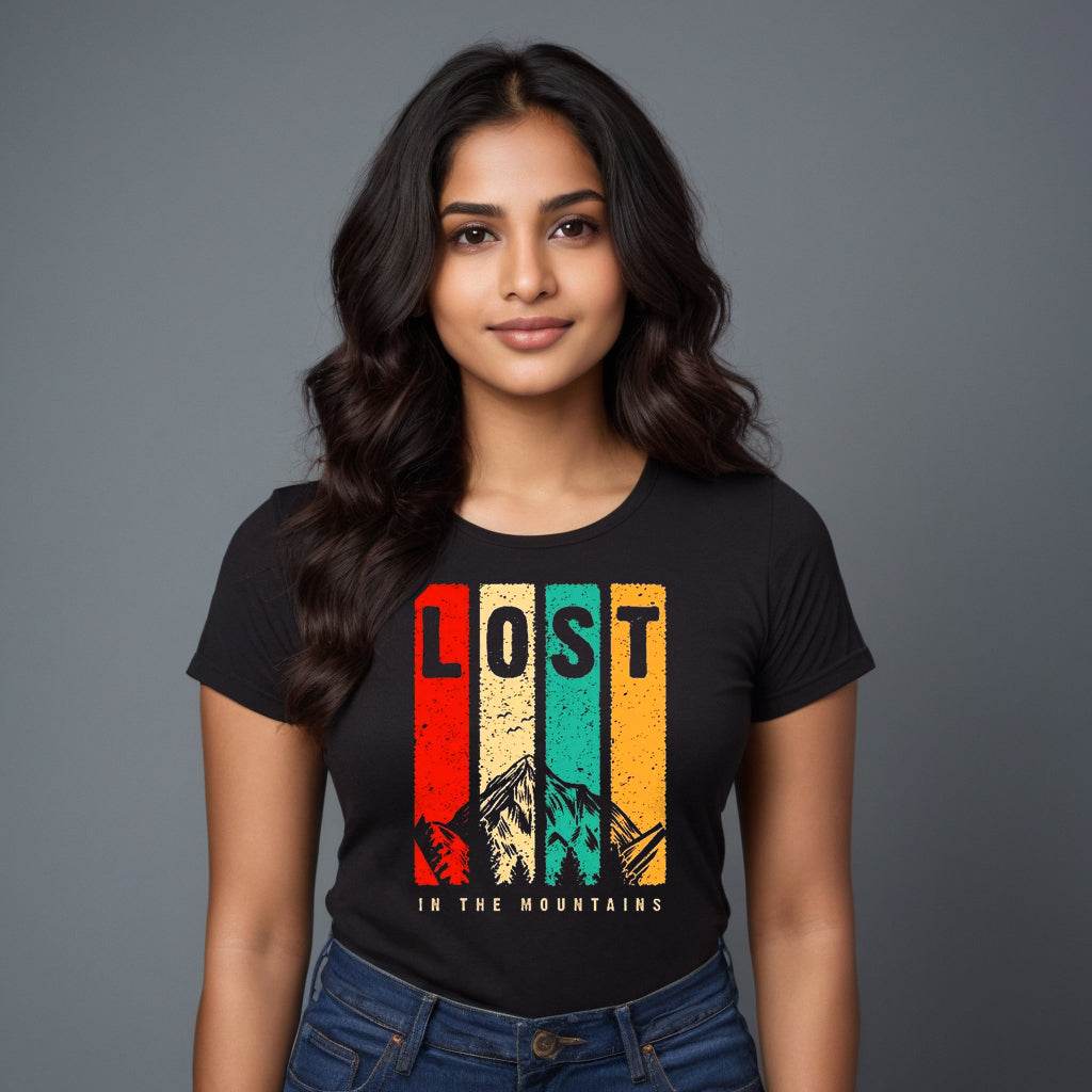 Lost In The Mountains - Unisex Round Neck Regular Fit 100% Combed Cotton Half Sleeve T-Shirt - Mojilo Mart
