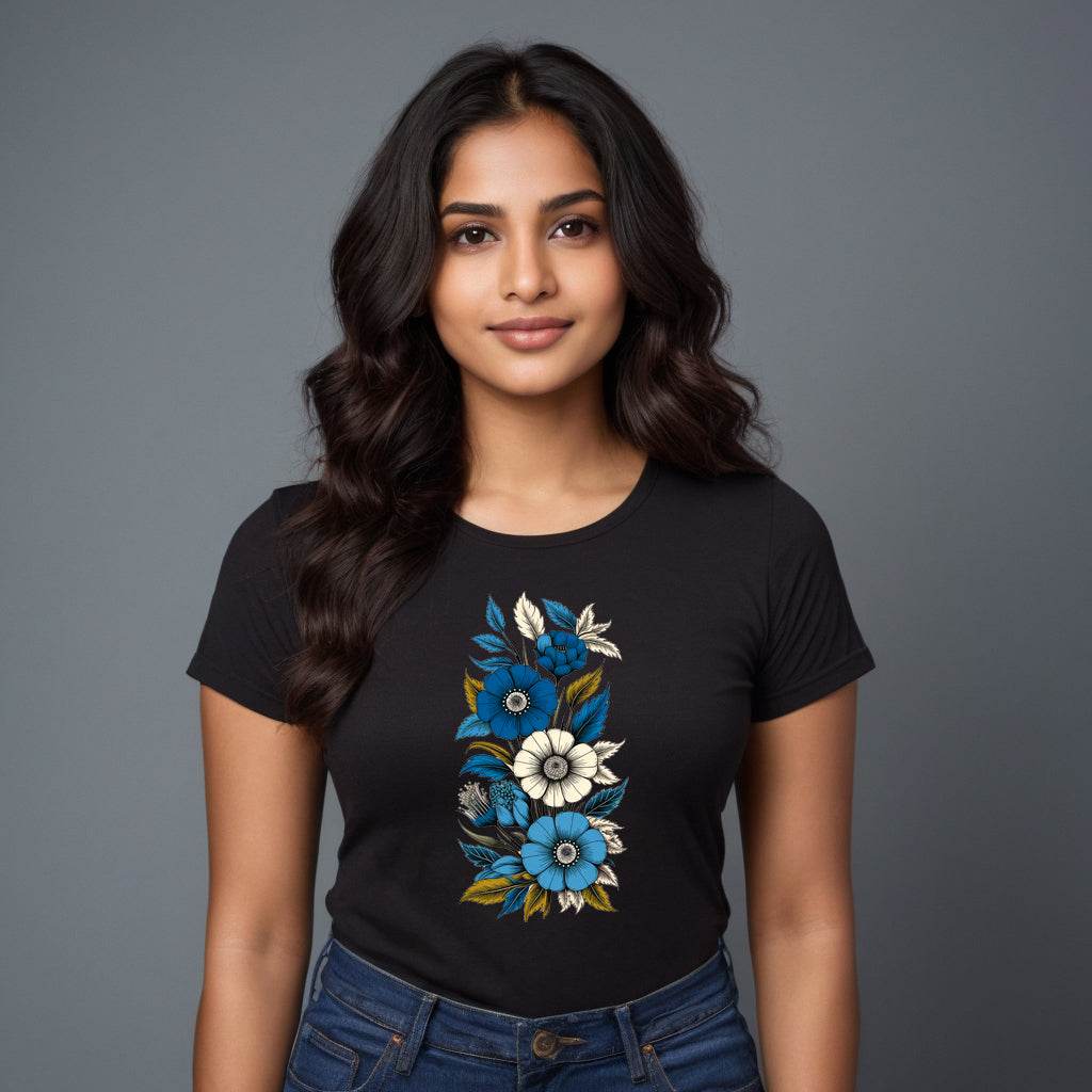 Flower Aesthetic Ornament Decoration - Unisex Round Neck Regular Fit 100% Combed Cotton Half Sleeve T-Shirt (Copy) (Copy) - Mojilo Mart