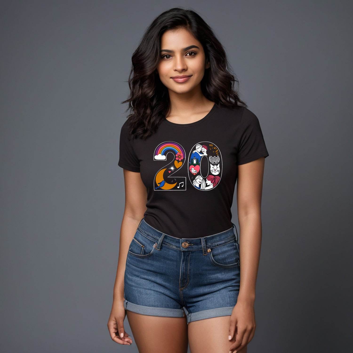20th Birthday Born - Unisex Round Neck Regular Fit 100% Combed Cotton Half Sleeve T-Shirt - Mojilo Mart