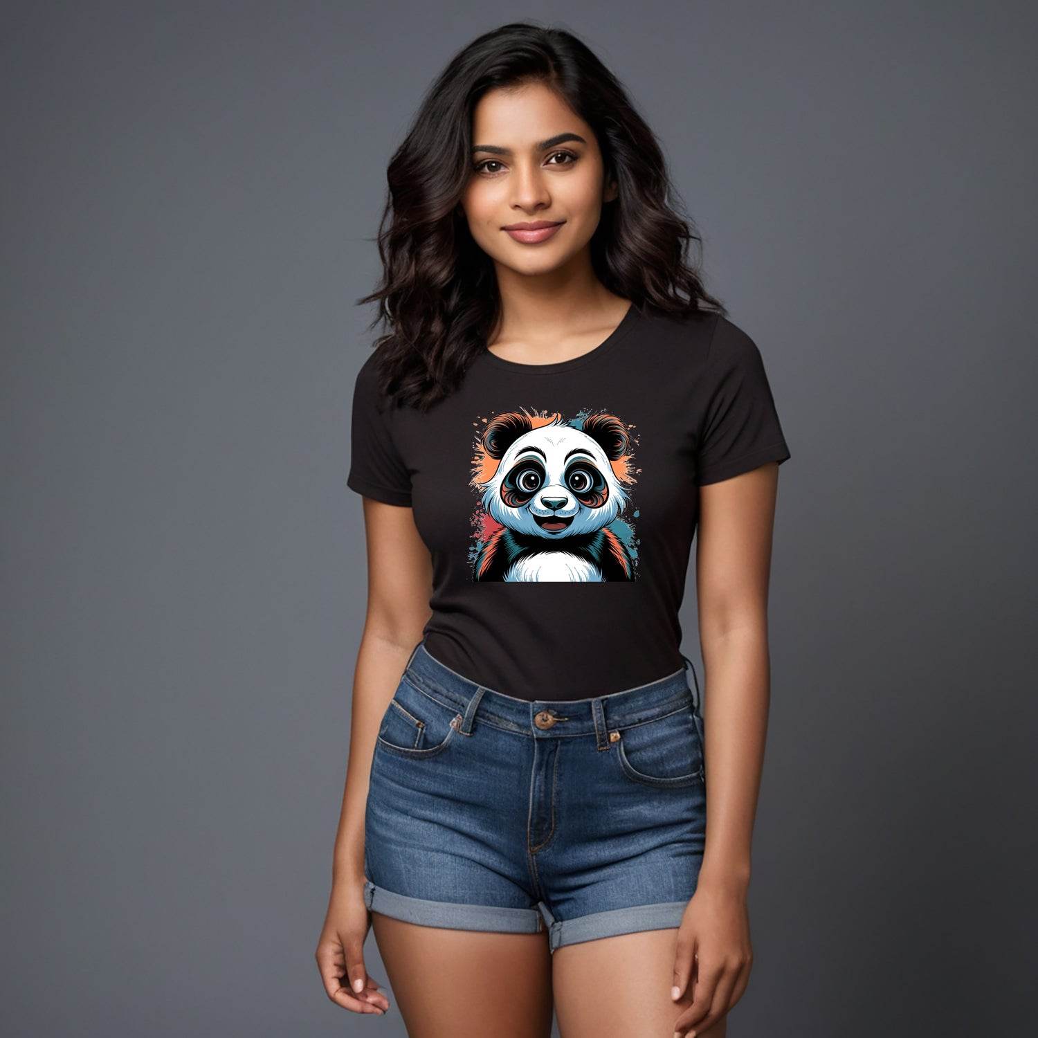 Baby Panda - Unisex Round Neck Regular Fit 100% Combed Cotton Half Sleeve T-Shirt - Mojilo Mart