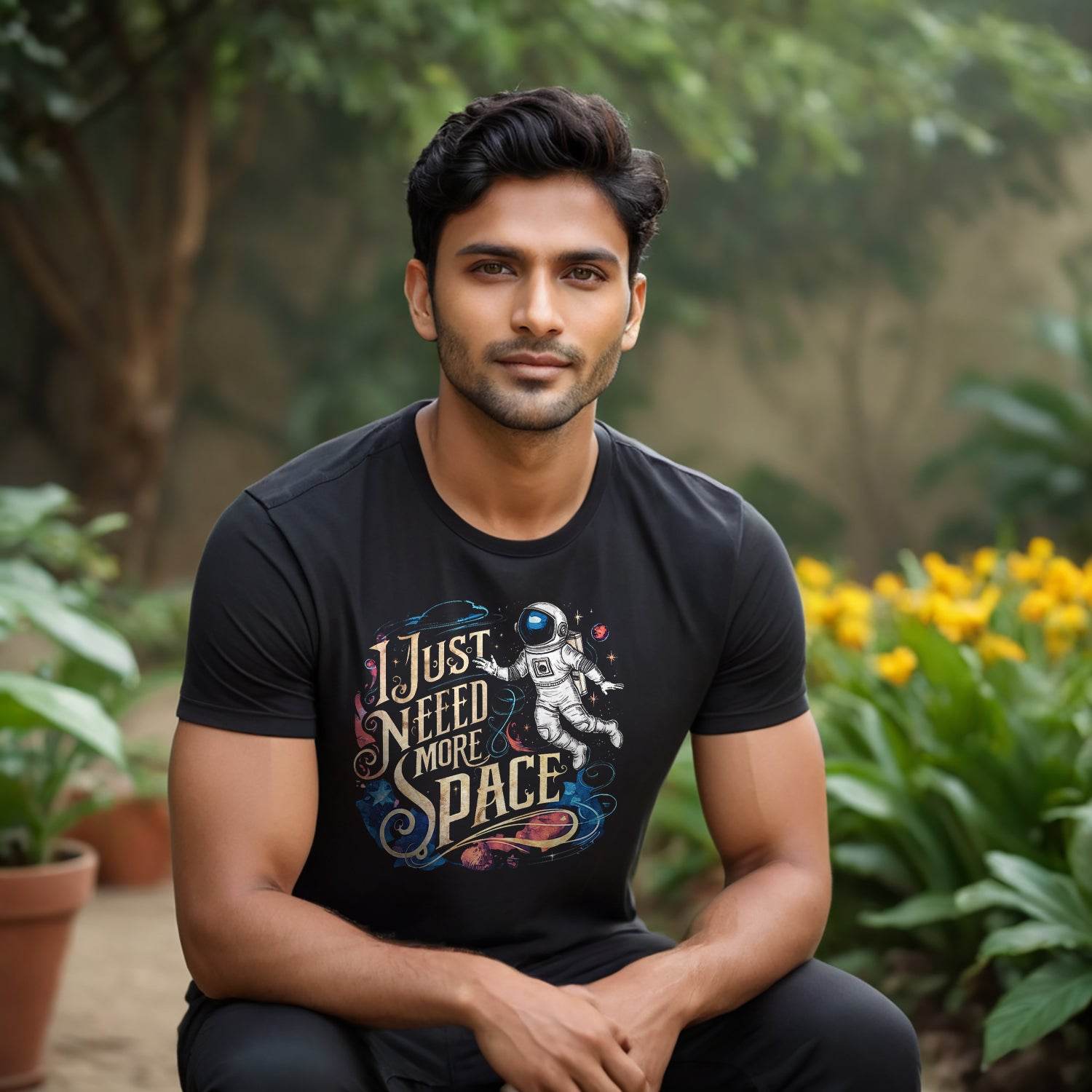 I JUST NEED MORE SPACE - Unisex Round Neck Regular Fit 100% Combed Cotton Half Sleeve T-Shirt - Mojilo Mart