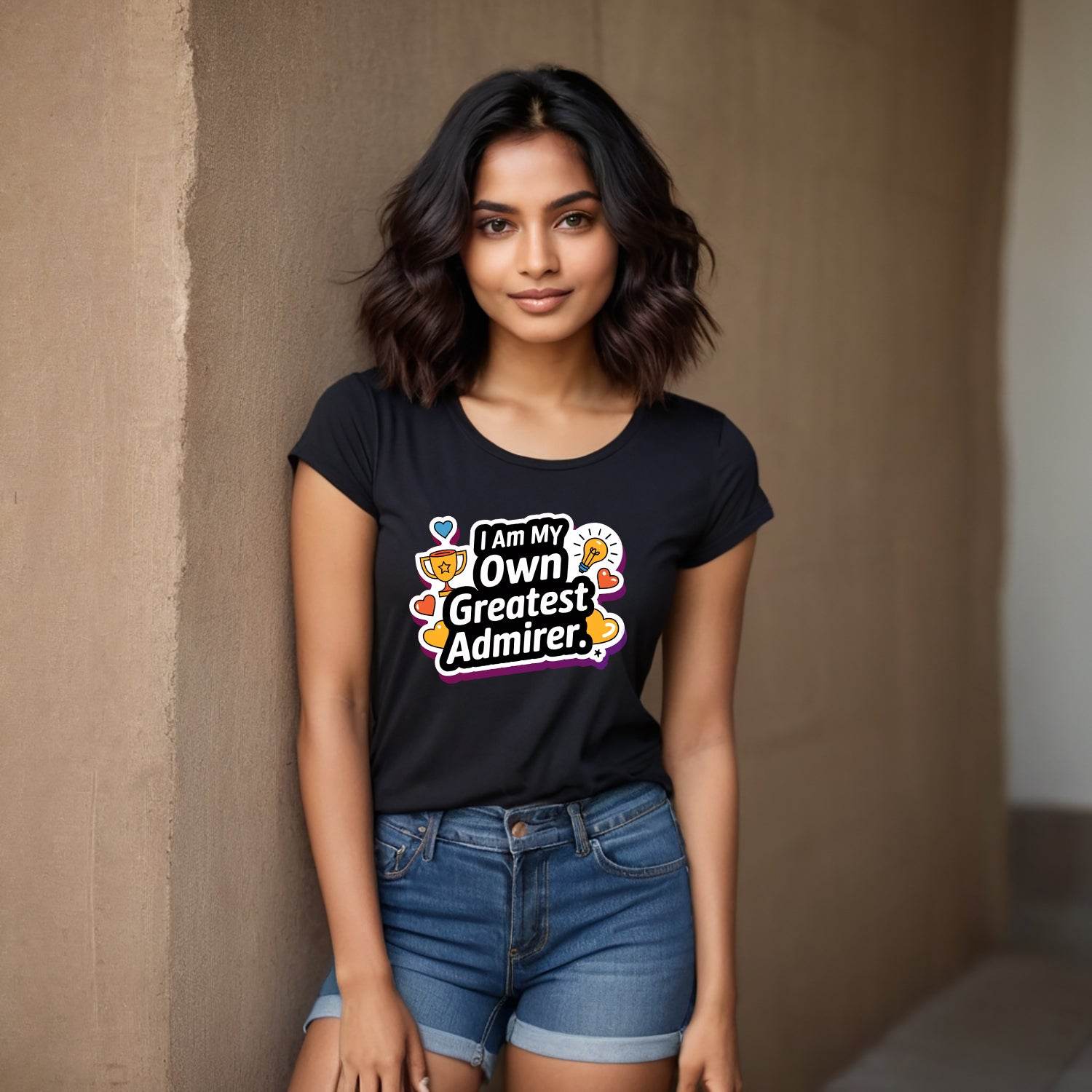 I Am My Own Greatest Admirer - Unisex Round Neck Regular Fit 100% Combed Cotton Half Sleeve T-Shirt - Mojilo Mart