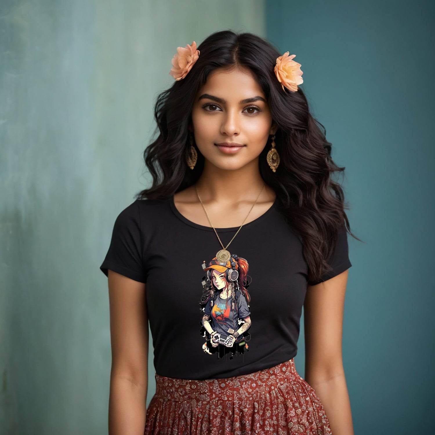 Cool Gamer Girl - Unisex Round Neck Regular Fit 100% Combed Cotton Half Sleeve T-Shirt - Mojilo Mart