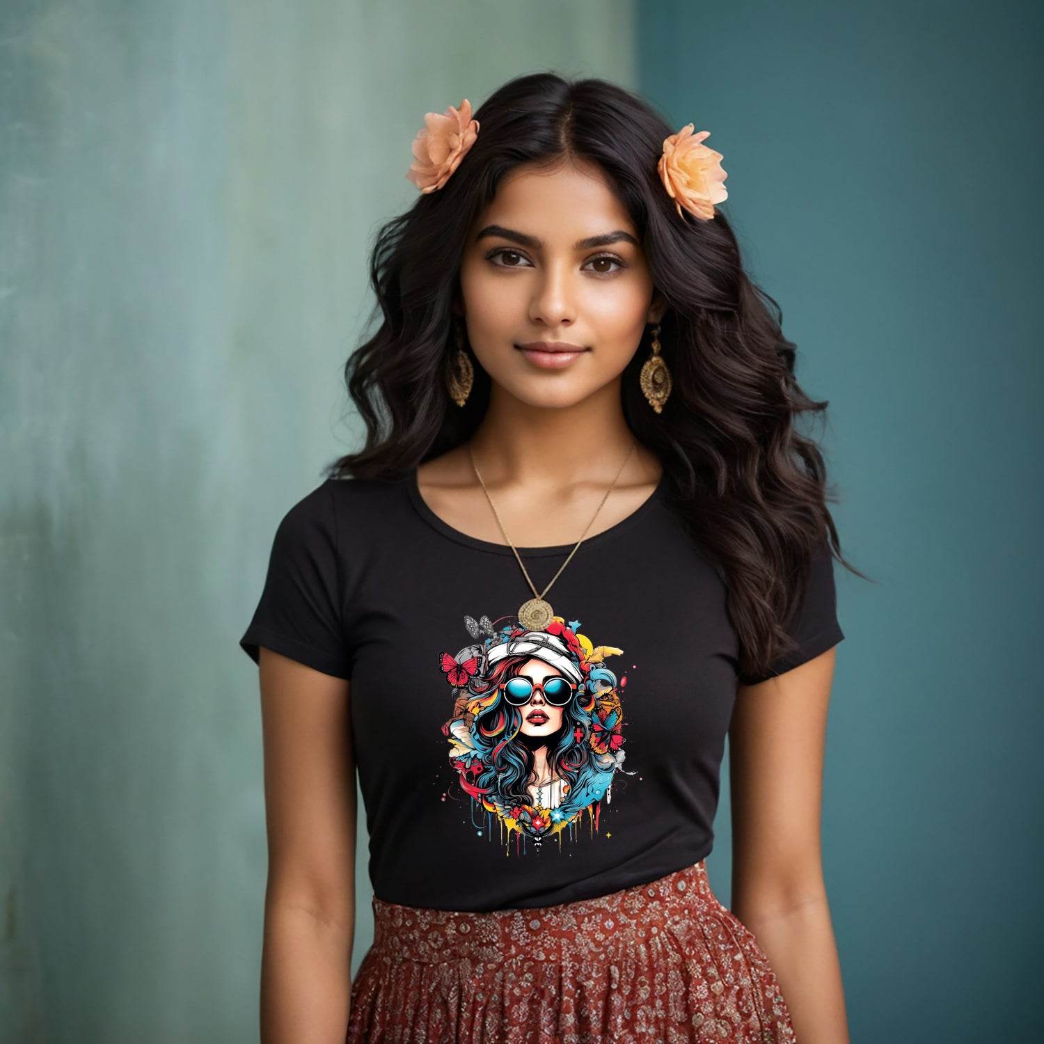 Butterfly Girls - Unisex Round Neck Regular Fit 100% Combed Cotton Half Sleeve T-Shirt - Mojilo Mart