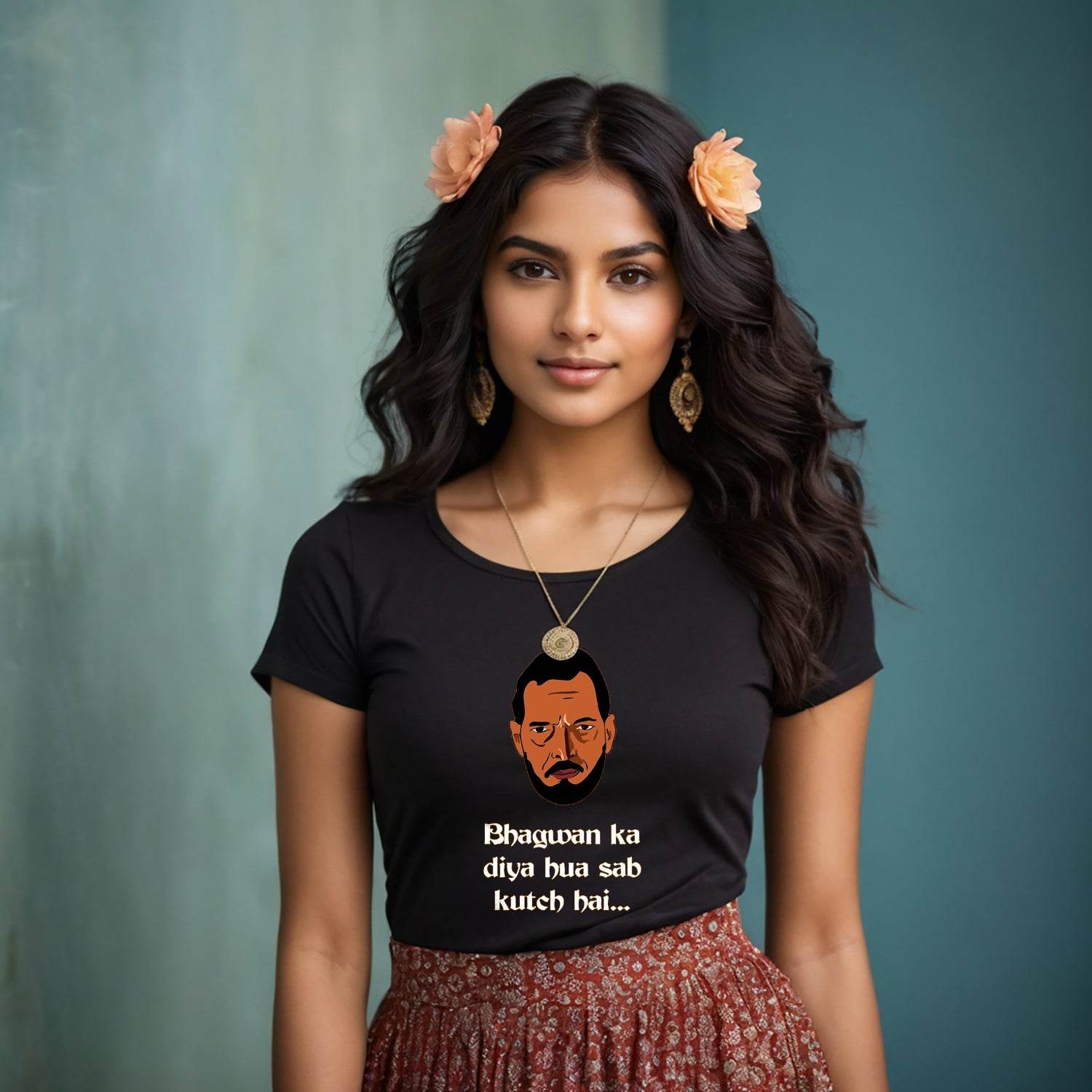 Bhagwan Ka Diya Hua Sab Kutch Hai... - Unisex Round Neck Regular Fit 100% Combed Cotton Half Sleeve T-Shirt - Mojilo Mart