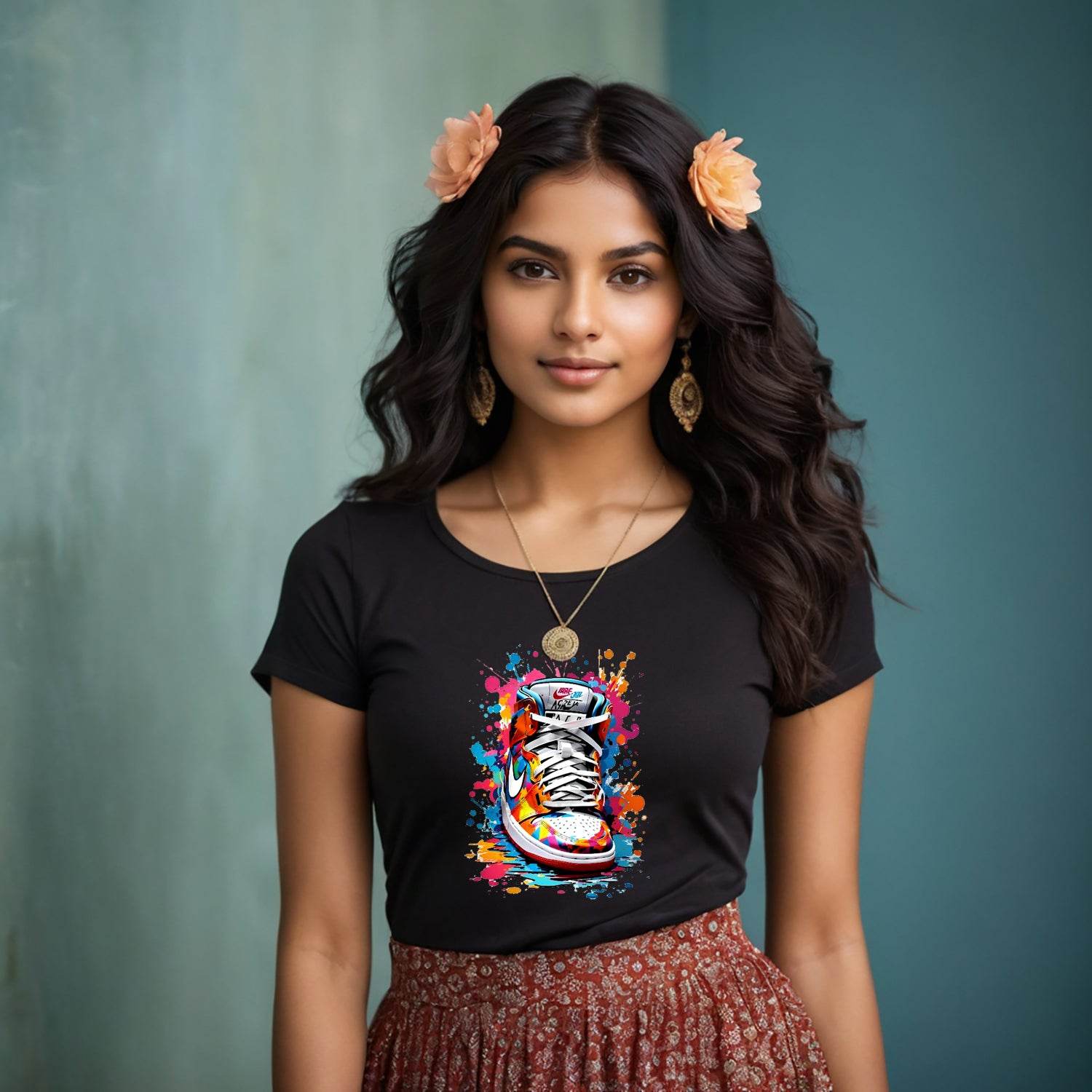 Colorful Shoes Art - Unisex Round Neck Regular Fit 100% Combed Cotton Half Sleeve T-Shirt - Mojilo Mart