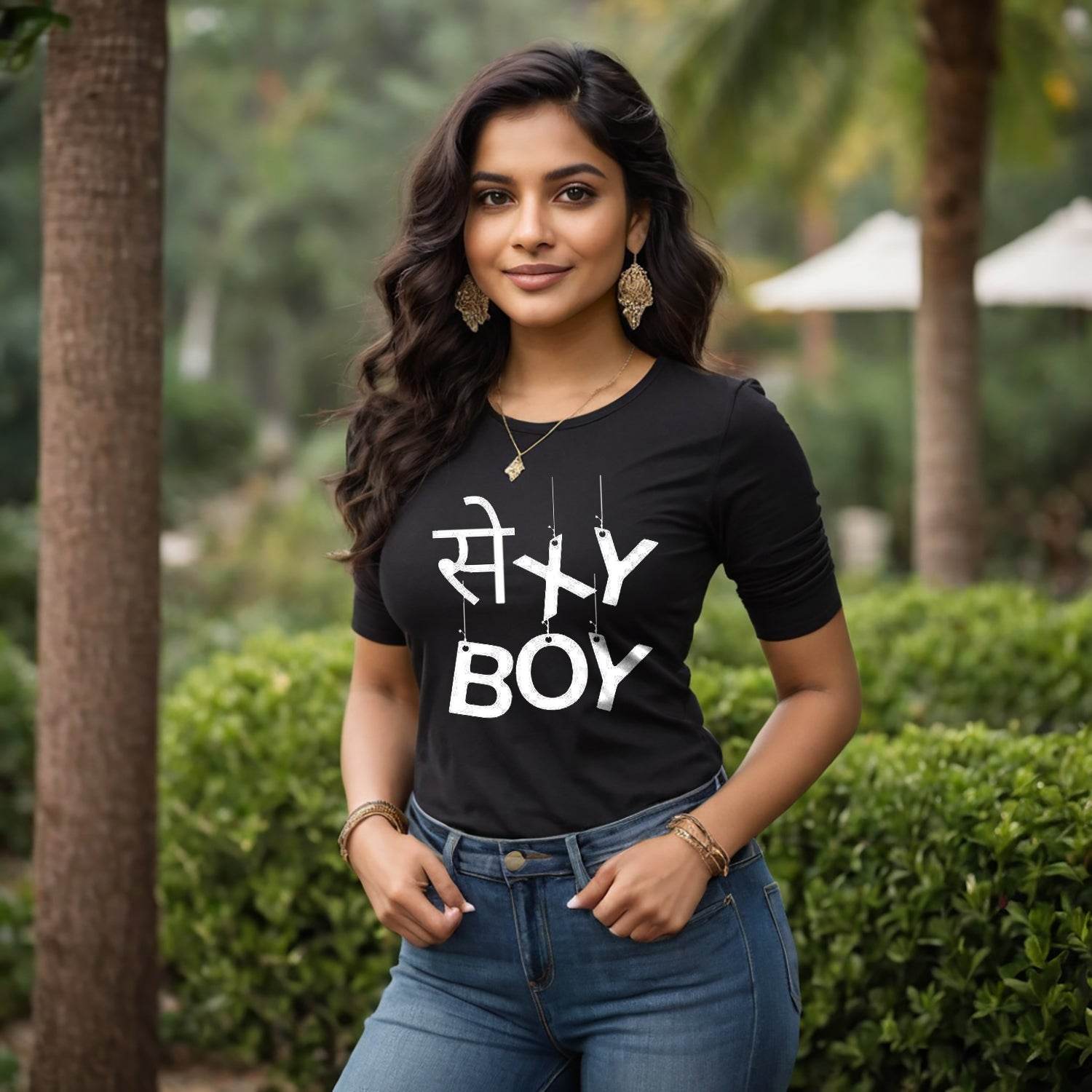 SEXY BOY - Unisex Round Neck Regular Fit 100% Combed Cotton Half Sleeve T-Shirt - Mojilo Mart