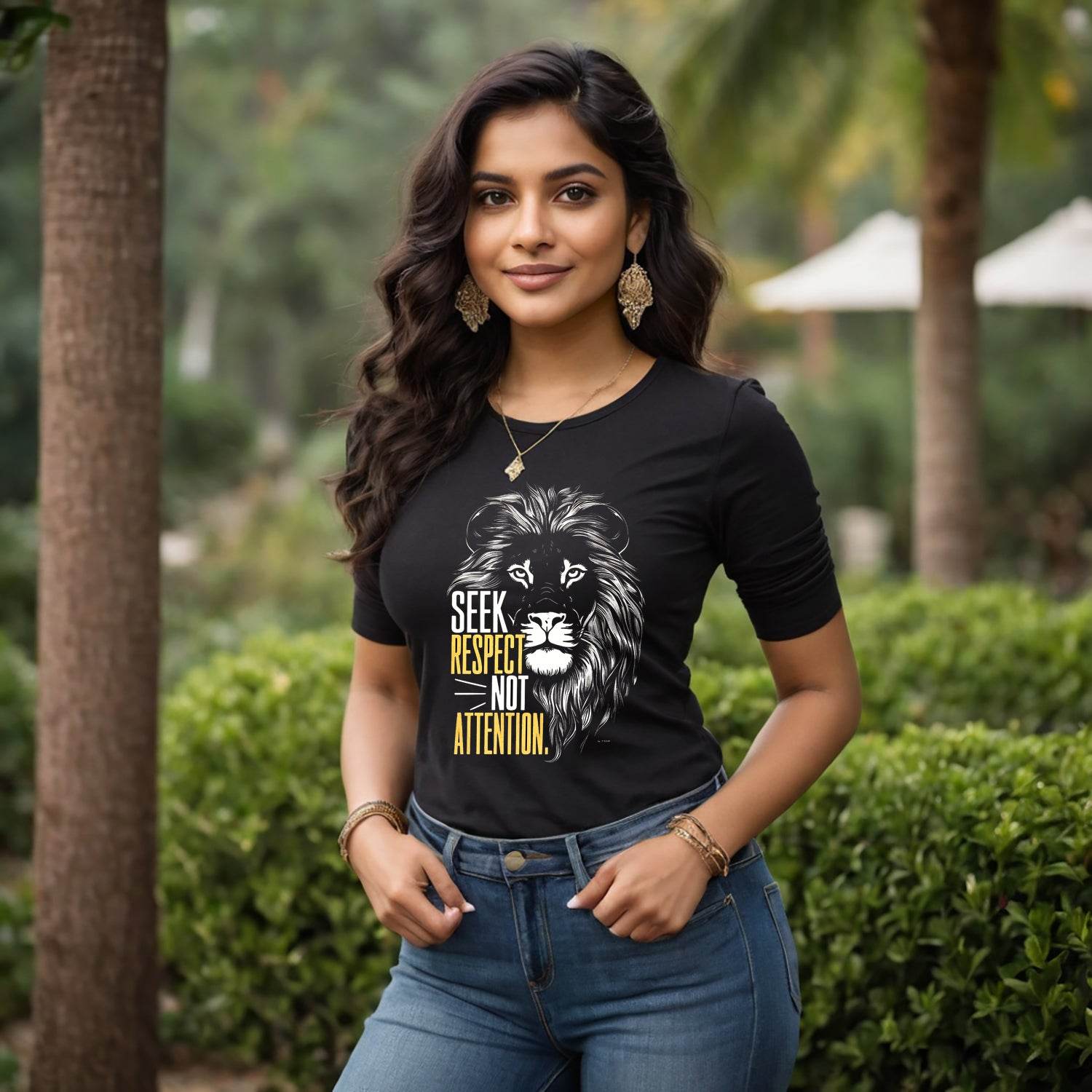 SEEK RESPECT NOT ATTENTION - Unisex Round Neck Regular Fit 100% Combed Cotton Half Sleeve T-Shirt - Mojilo Mart