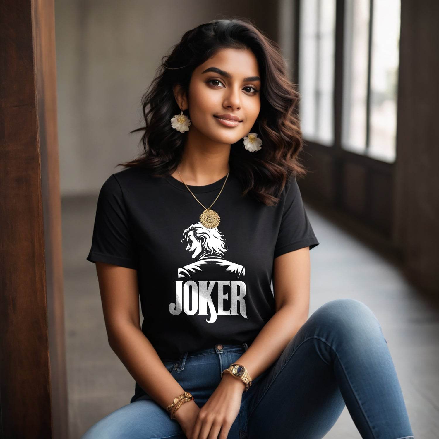 JOKER - Unisex Round Neck Regular Fit 100% Combed Cotton Half Sleeve T-Shirt - Mojilo Mart