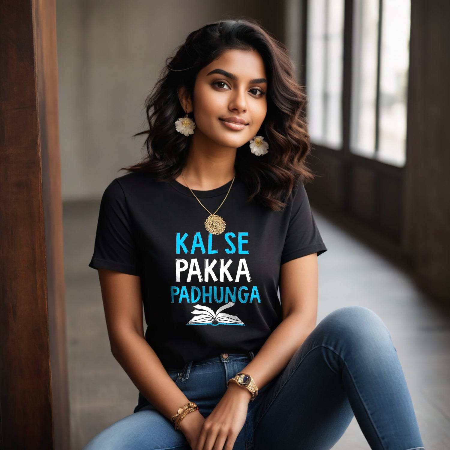 KAL SE PAKKA PADHUNGA - Unisex Round Neck Regular Fit 100% Combed Cotton Half Sleeve T-Shirt - Mojilo Mart