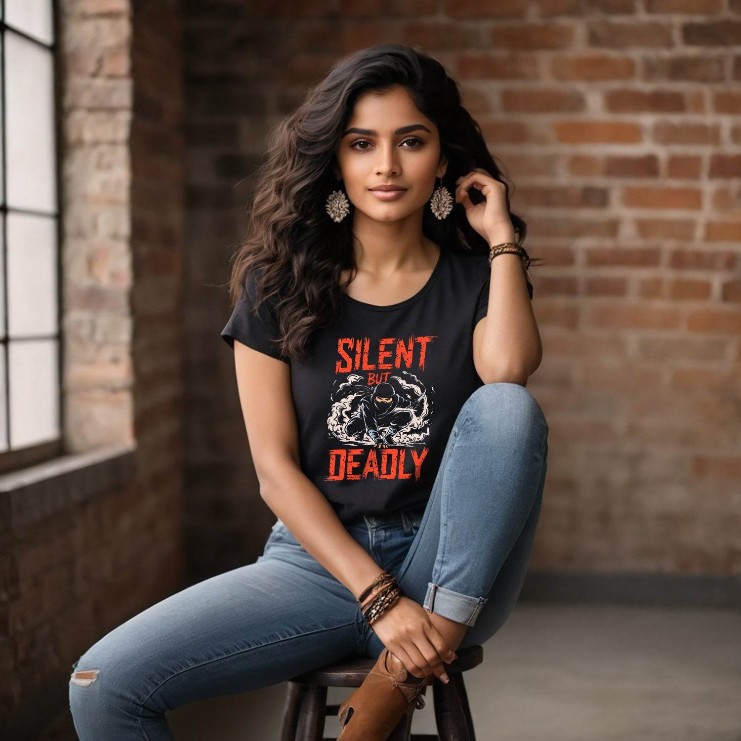 Silent But Deadly - Unisex Round Neck Regular Fit 100% Combed Cotton Half Sleeve T-Shirt - Mojilo Mart