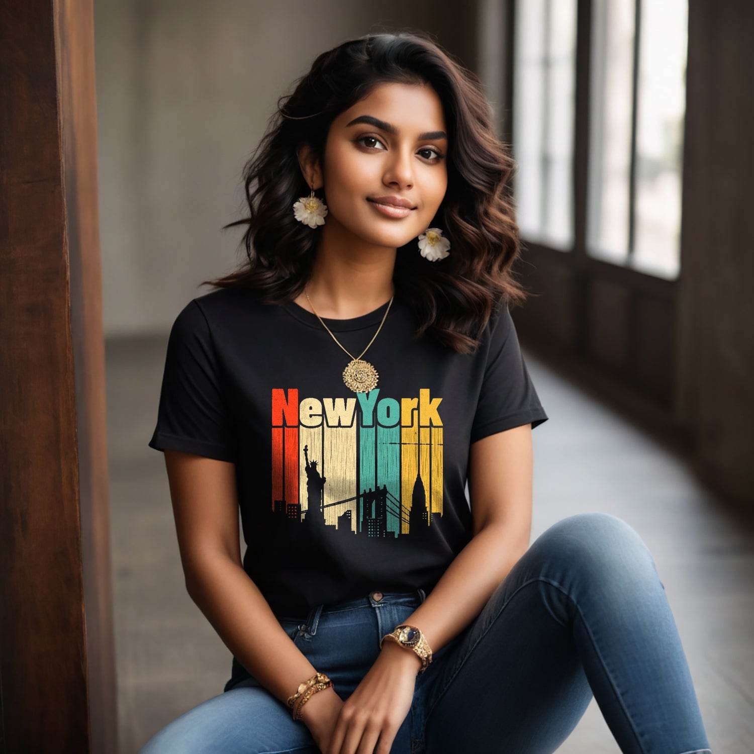 New York - Unisex Round Neck Regular Fit 100% Combed Cotton Half Sleeve T-Shirt - Mojilo Mart