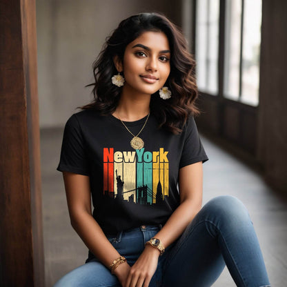 New York - Unisex Round Neck Regular Fit 100% Combed Cotton Half Sleeve T-Shirt - Mojilo Mart