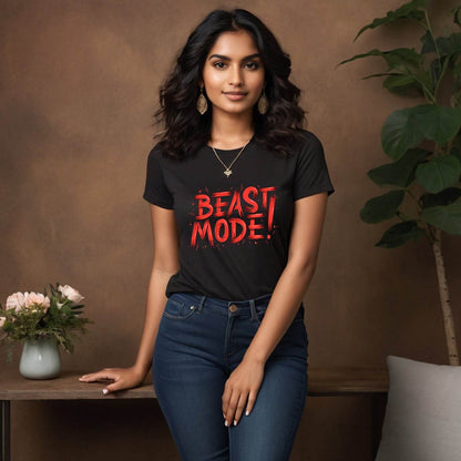 Beast Mode - Unisex Round Neck Regular Fit 100% Combed Cotton Half Sleeve T-Shirt - Mojilo Mart