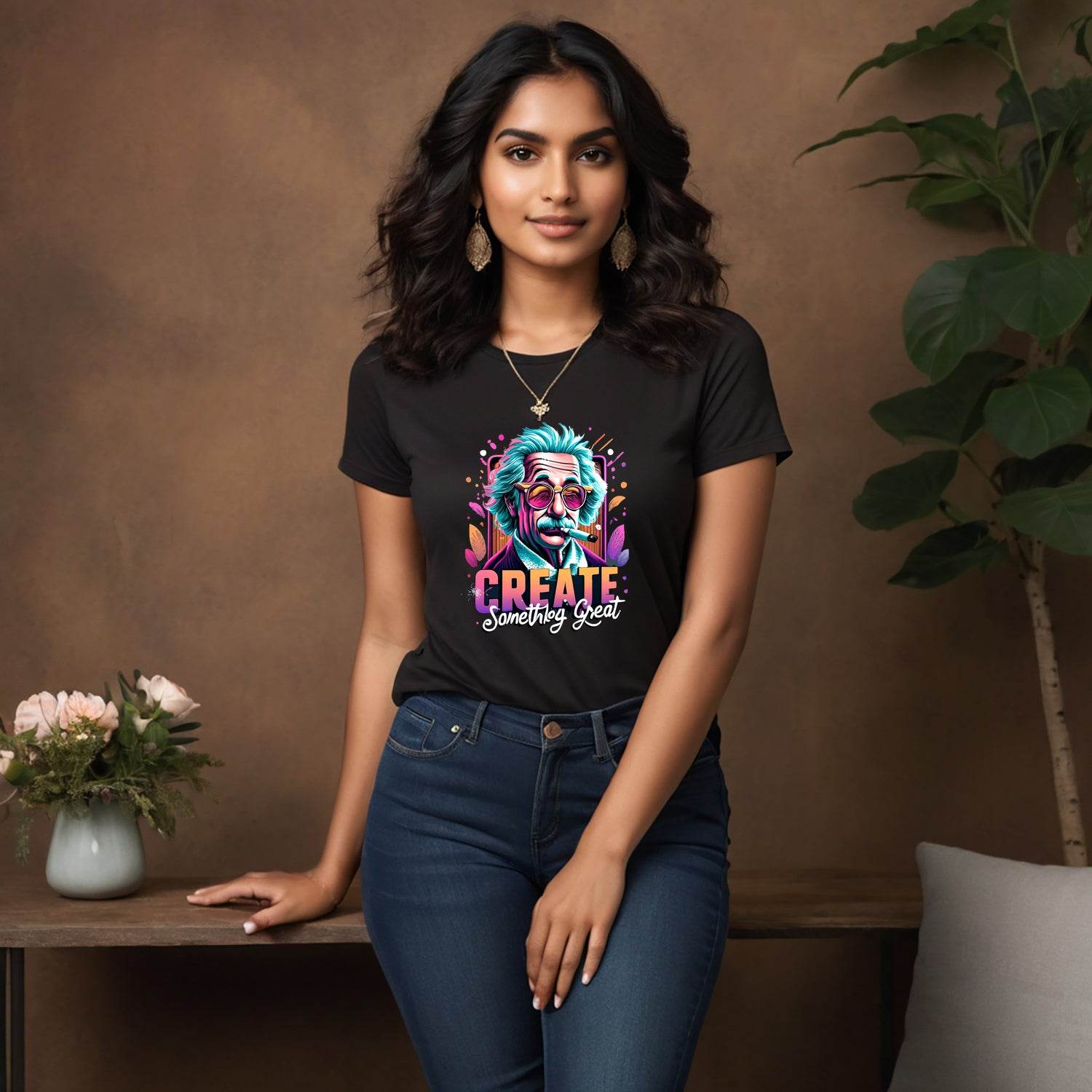 Create Something Great - Unisex Round Neck Regular Fit 100% Combed Cotton Half Sleeve T-Shirt - Mojilo Mart