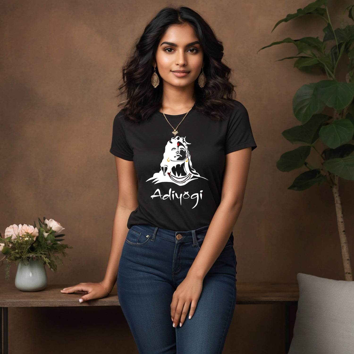 Adiyogi Shiva Mahadev - Unisex Round Neck Regular Fit 100% Combed Cotton Half Sleeve T-Shirt - Mojilo Mart
