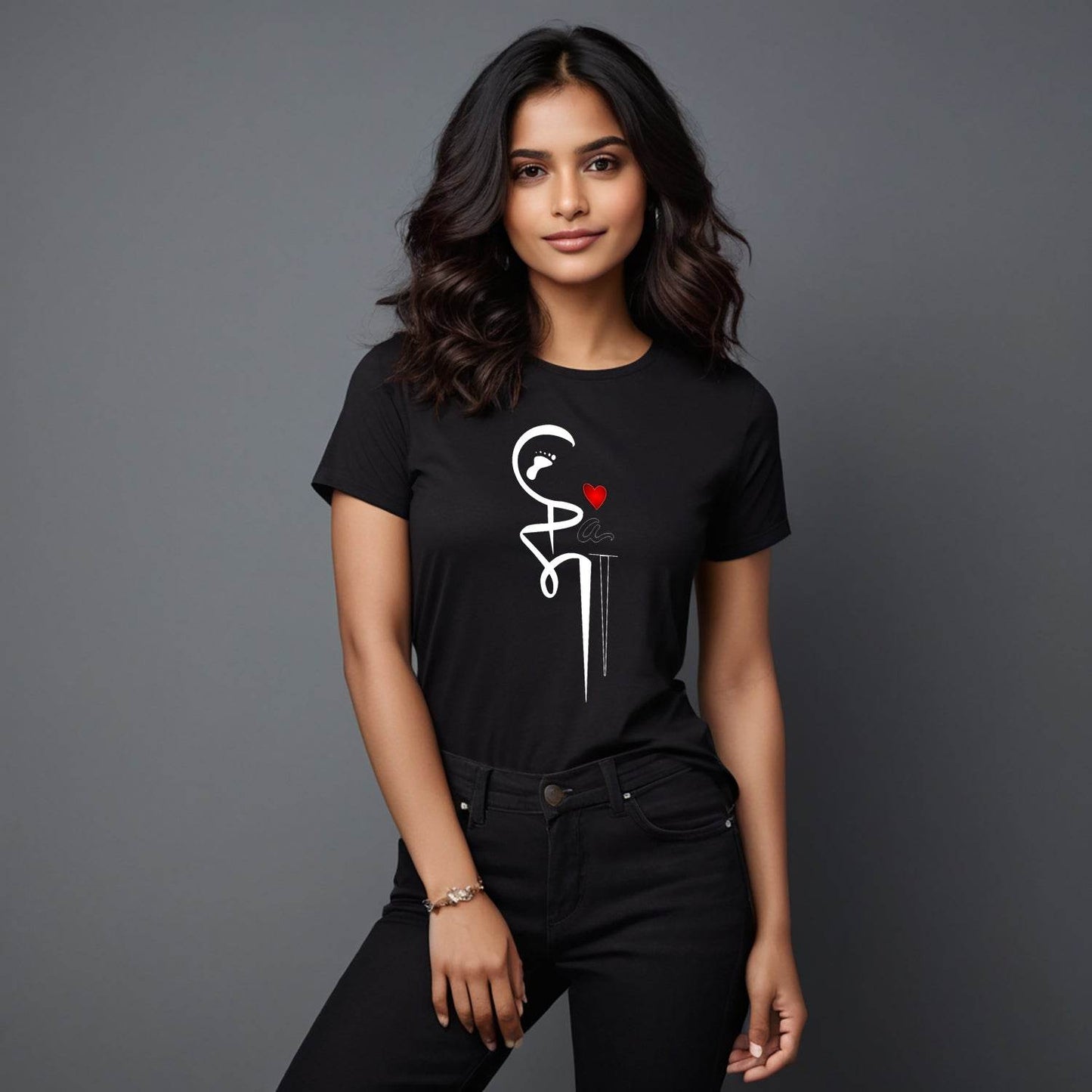 MAA PAA ART - Unisex Round Neck Regular Fit 100% Combed Cotton Half Sleeve T-Shirt - Mojilo Mart