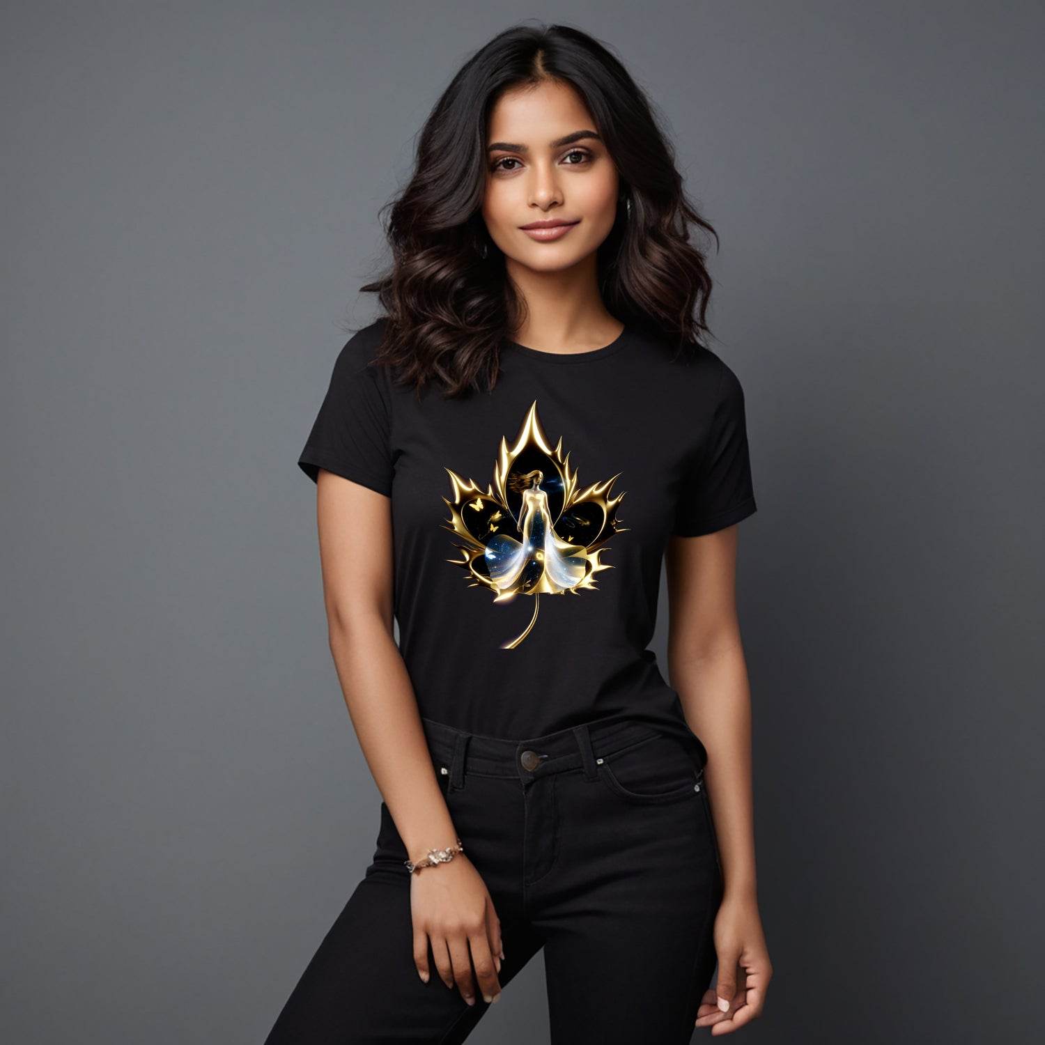 ANGLE GOLDEN ART - Unisex Round Neck Regular Fit 100% Combed Cotton Half Sleeve T-Shirt - Mojilo Mart