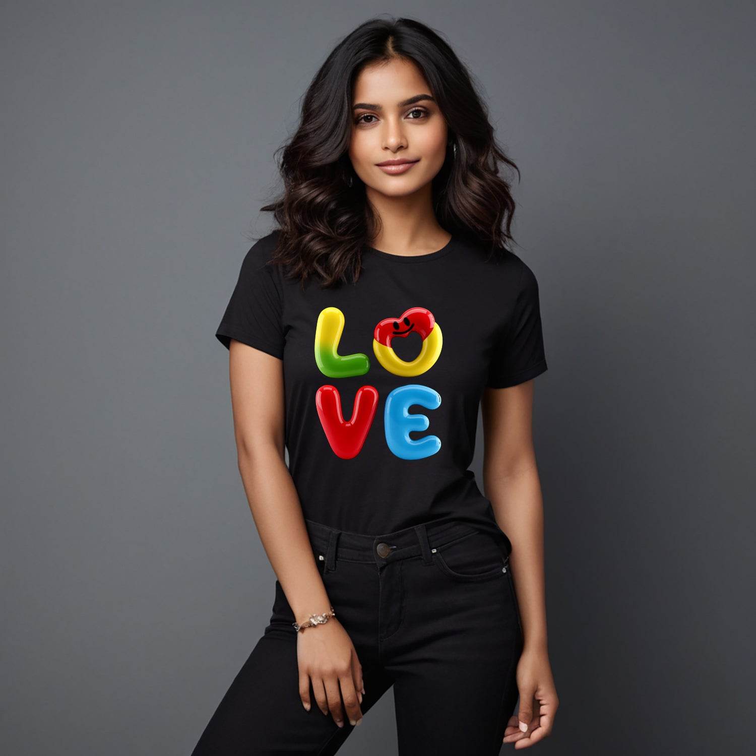 LOVE ART - Unisex Round Neck Regular Fit 100% Combed Cotton Half Sleeve T-Shirt - Mojilo Mart