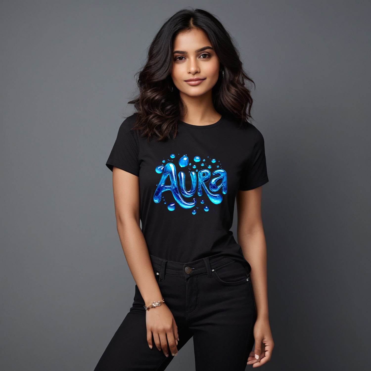 Aura Watere - Unisex Round Neck Regular Fit 100% Combed Cotton Half Sleeve T-Shirt - Mojilo Mart