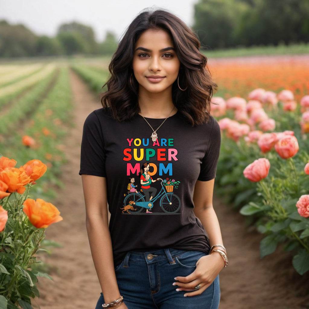 YOU ARE SUPER MOM - Unisex Round Neck Regular Fit 100% Combed Cotton Half Sleeve T-Shirt - Mojilo Mart