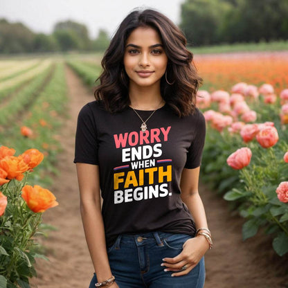 WORRY ENDS - Unisex Round Neck Regular Fit 100% Combed Cotton Half Sleeve T-Shirt - Mojilo Mart