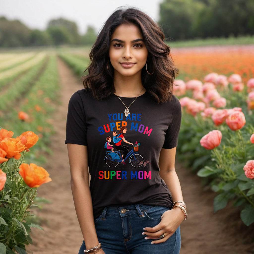 YOU ARE SUPER MOM Desing - Unisex Round Neck Regular Fit 100% Combed Cotton Half Sleeve T-Shirt - Mojilo Mart