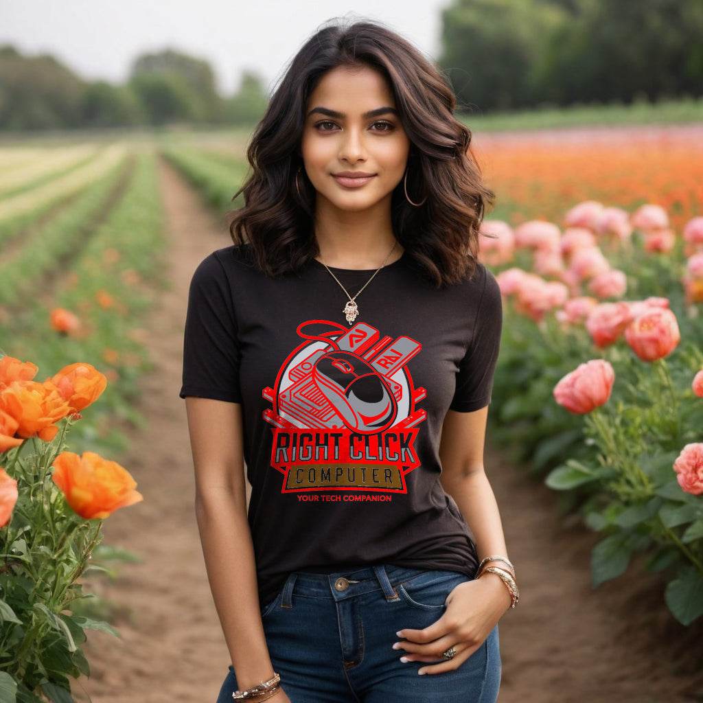 RIGHT CLICK COMPUTER YOUR TECH COMPANION - Unisex Round Neck Regular Fit 100% Combed Cotton Half Sleeve T-Shirt - Mojilo Mart