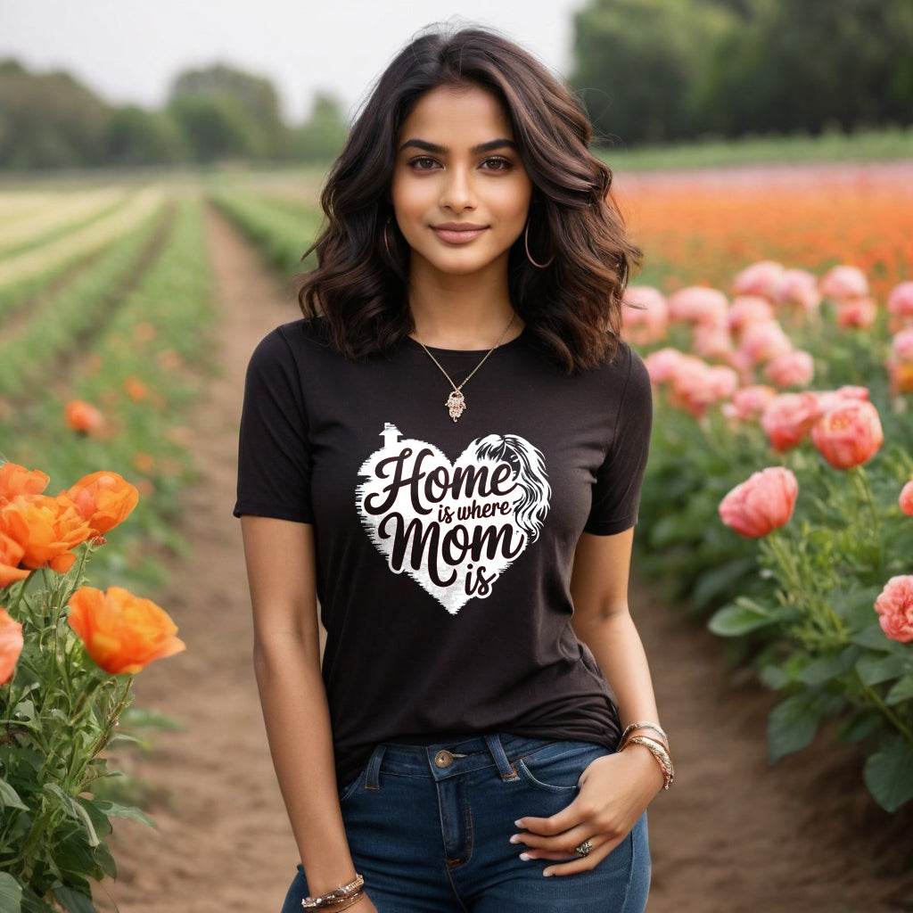 Home is where Mom is - Unisex Round Neck Regular Fit 100% Combed Cotton Half Sleeve T-Shirt - Mojilo Mart