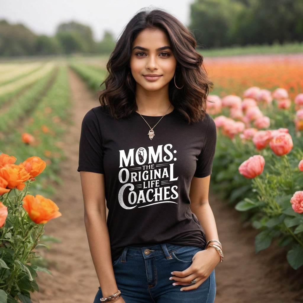 MOMS THE ORIGINAL COACHES - Unisex Round Neck Regular Fit 100% Combed Cotton Half Sleeve T-Shirt - Mojilo Mart