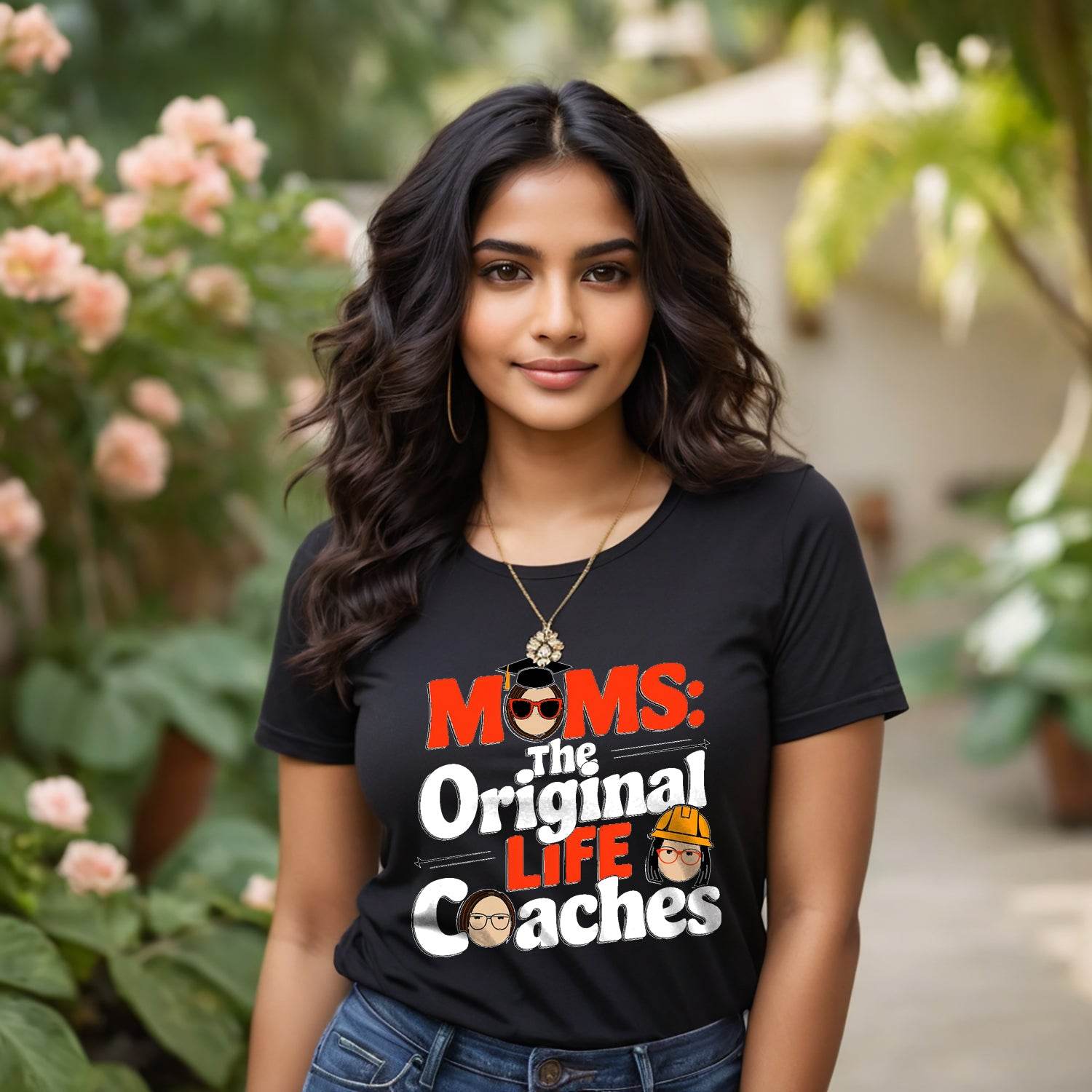 MOMS THE ORIGINAL COACHES Desing- Unisex Round Neck Regular Fit 100% Combed Cotton Half Sleeve T-Shirt - Mojilo Mart