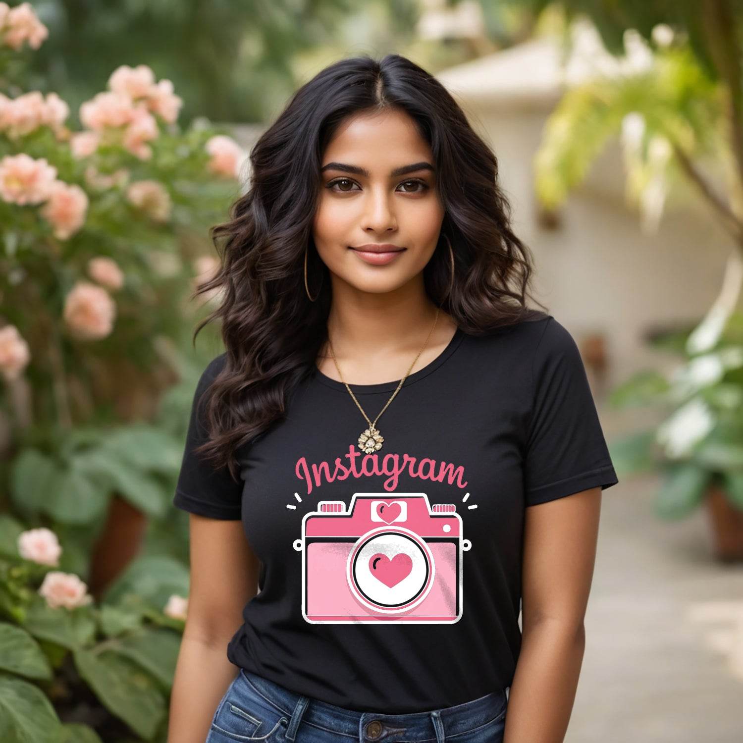 Instagram camera - Unisex Round Neck Regular Fit 100% Combed Cotton Half Sleeve T-Shirt - Mojilo Mart