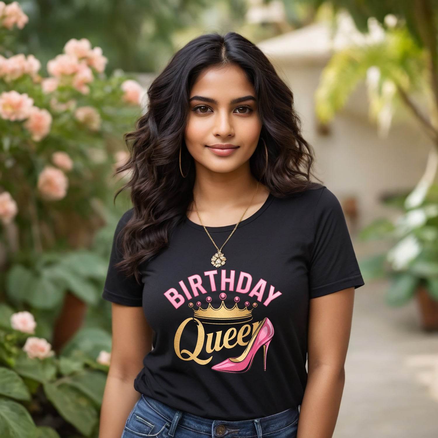 BIRTHDAY Quee - Unisex Round Neck Regular Fit 100% Combed Cotton Half Sleeve T-Shirt - Mojilo Mart