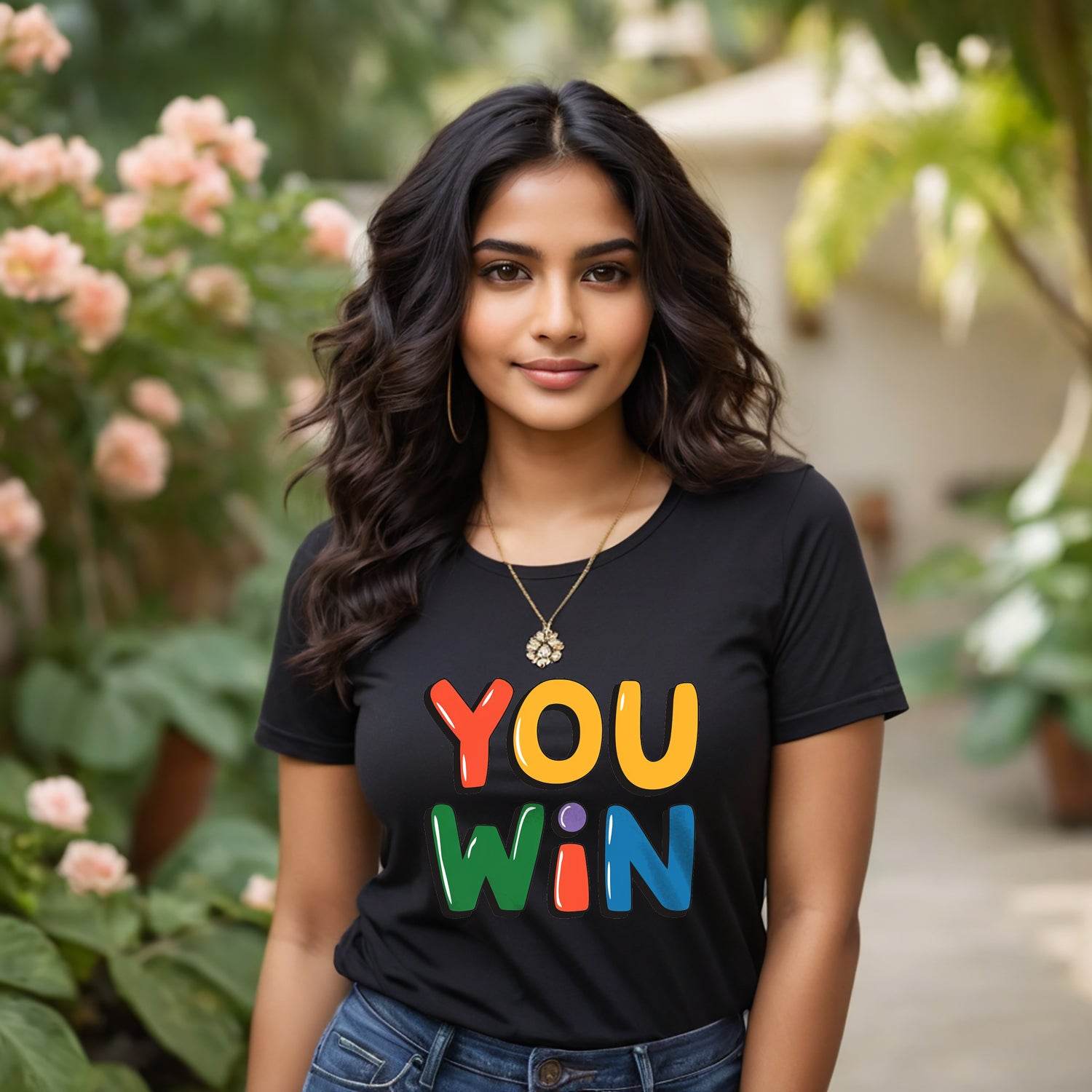 YOU WiN - Unisex Round Neck Regular Fit 100% Combed Cotton Half Sleeve T-Shirt - Mojilo Mart