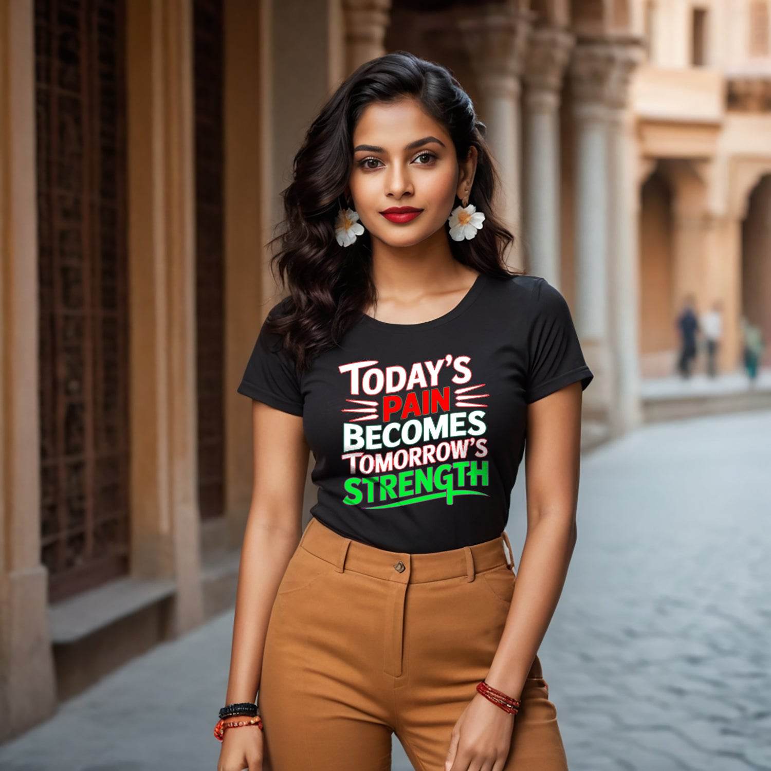 Today's Pain Becomes Tomorrow's Strength - Unisex Round Neck Regular Fit 100% Combed Cotton Half Sleeve T-Shirt - Mojilo Mart