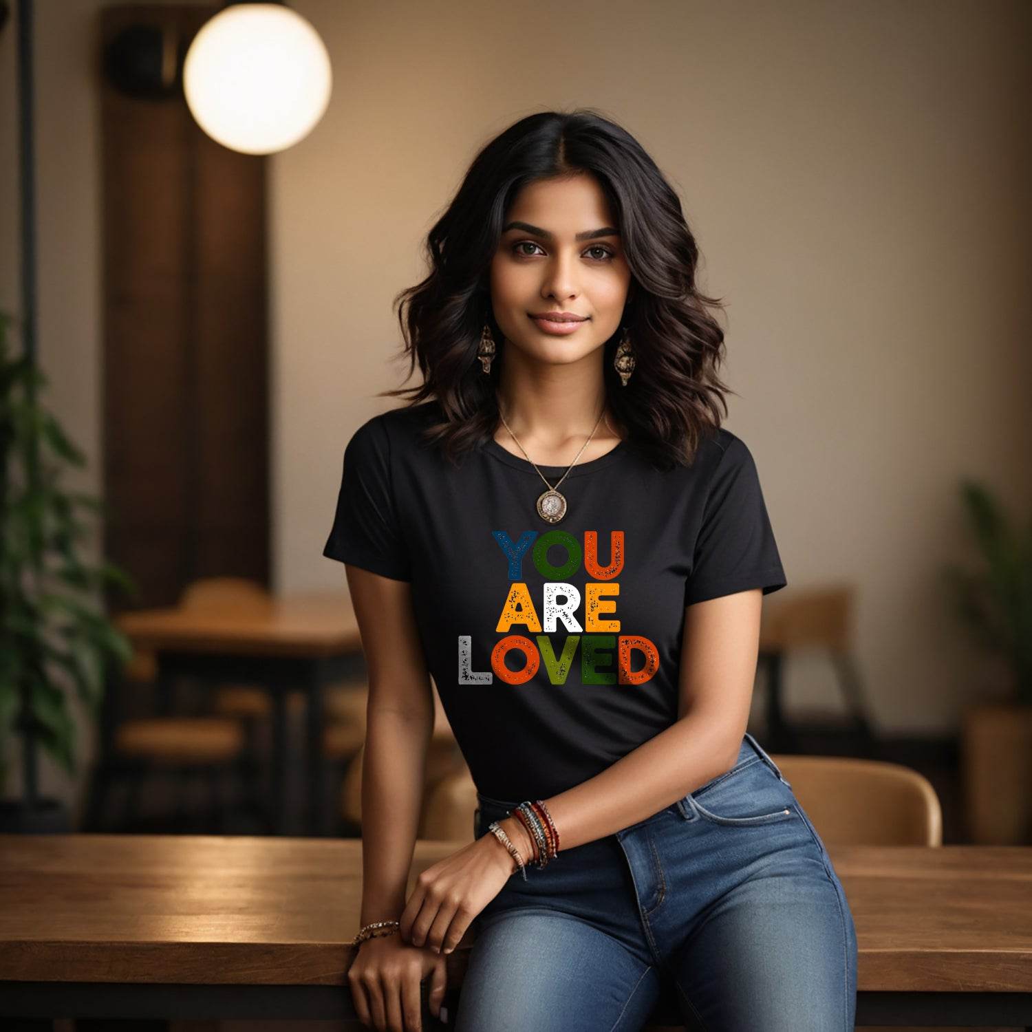 YOU ARE LOVED - Unisex Round Neck Regular Fit 100% Combed Cotton Half Sleeve T-Shirt - Mojilo Mart
