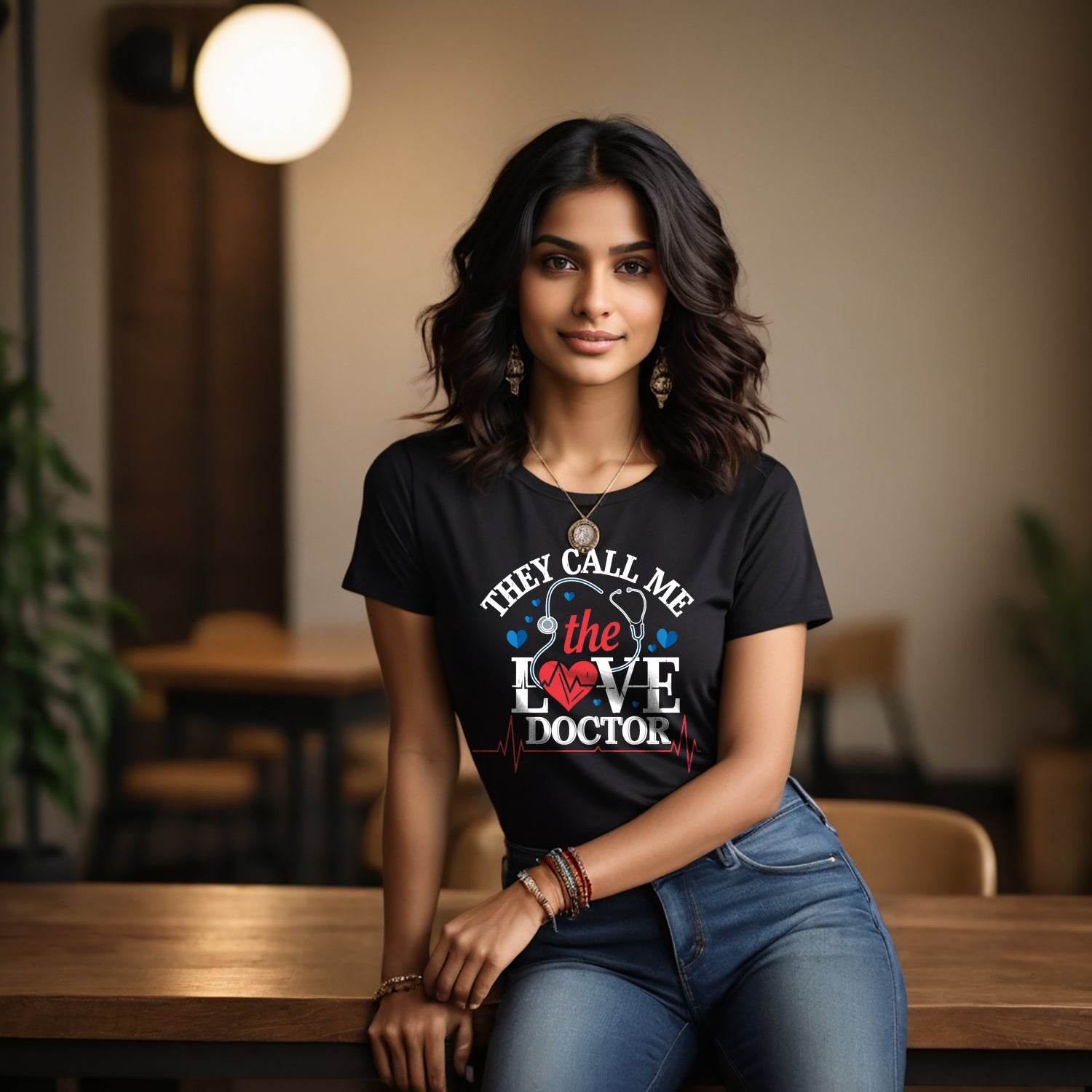 THEY CALL ME the LOVE DOCTOR - Unisex Round Neck Regular Fit 100% Combed Cotton Half Sleeve T-Shirt - Mojilo Mart