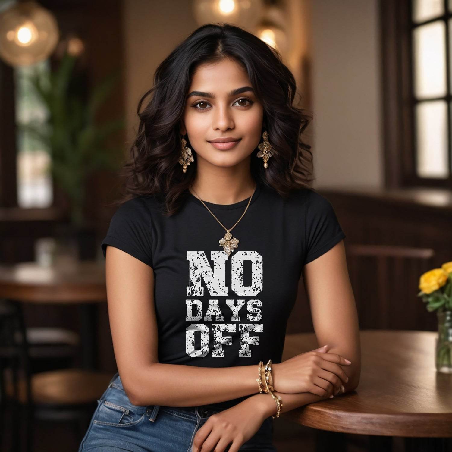 ON DAYS OFF - Unisex Round Neck Regular Fit 100% Combed Cotton Half Sleeve T-Shirt - Mojilo Mart