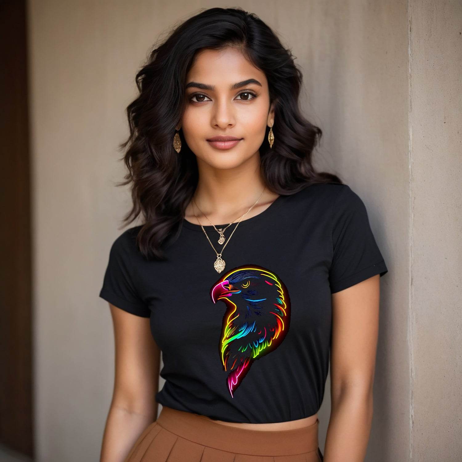Eagle Pop Art - Unisex Round Neck Regular Fit 100% Combed Cotton Half Sleeve T-Shirt - Mojilo Mart