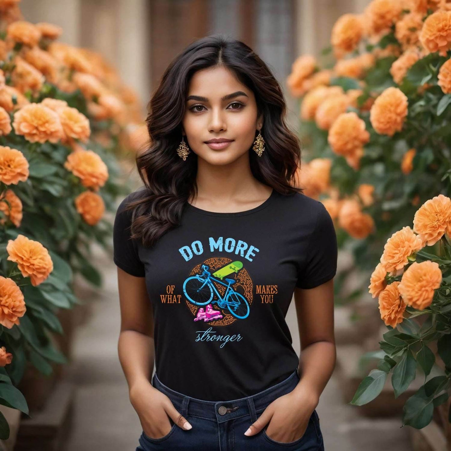 DO MORE WHAT OF MAKES YOU stronger - Unisex Round Neck Regular Fit 100% Combed Cotton Half Sleeve T-Shirt - Mojilo Mart